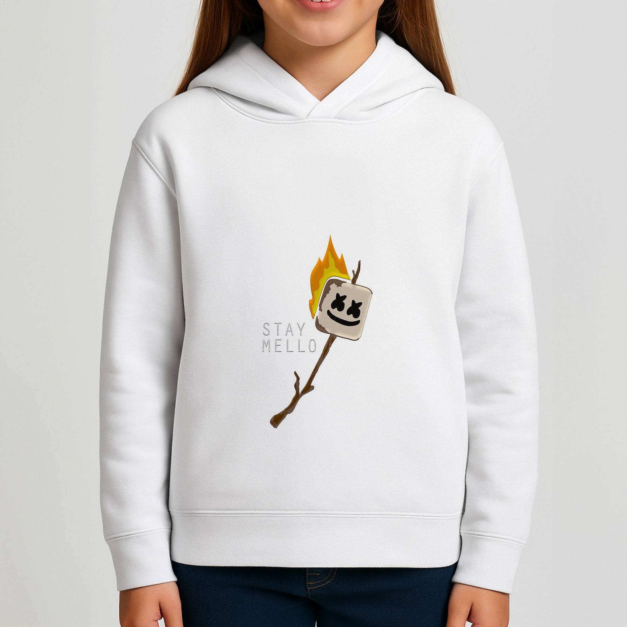 Stay Mello White Helmet DJw - White Helmet DJ Girls Hoodie