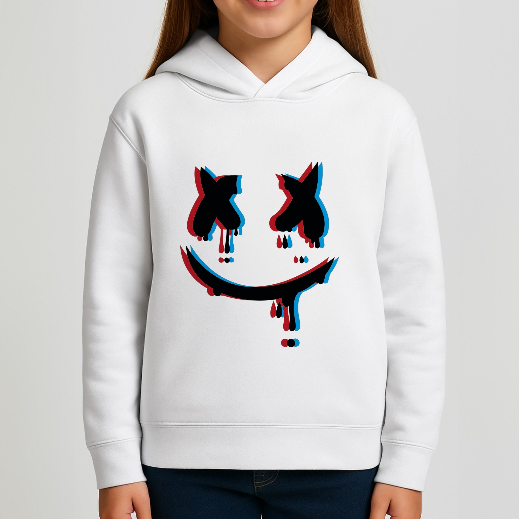Blue Blur - White Helmet DJ Girls Hoodie