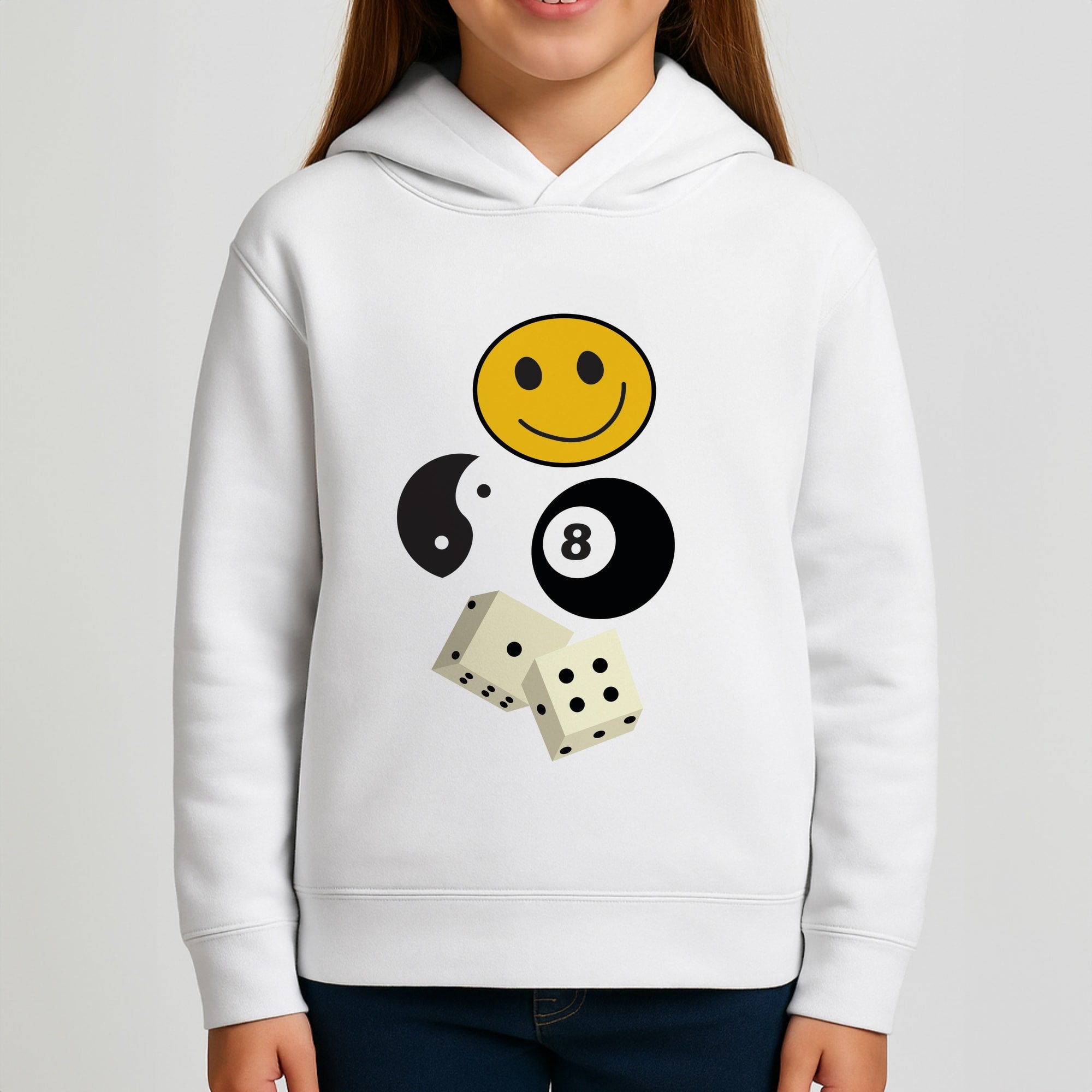 8 Ball Pattern - Skate Aesthetic Girls Hoodie