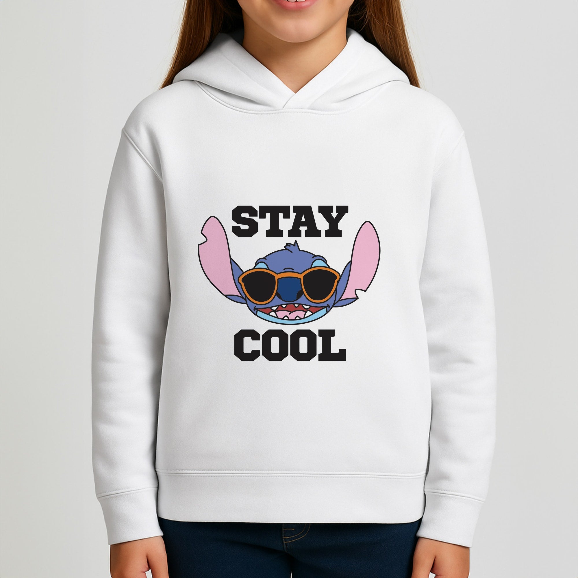Stay Cool Blue Alien Girls Hoodie