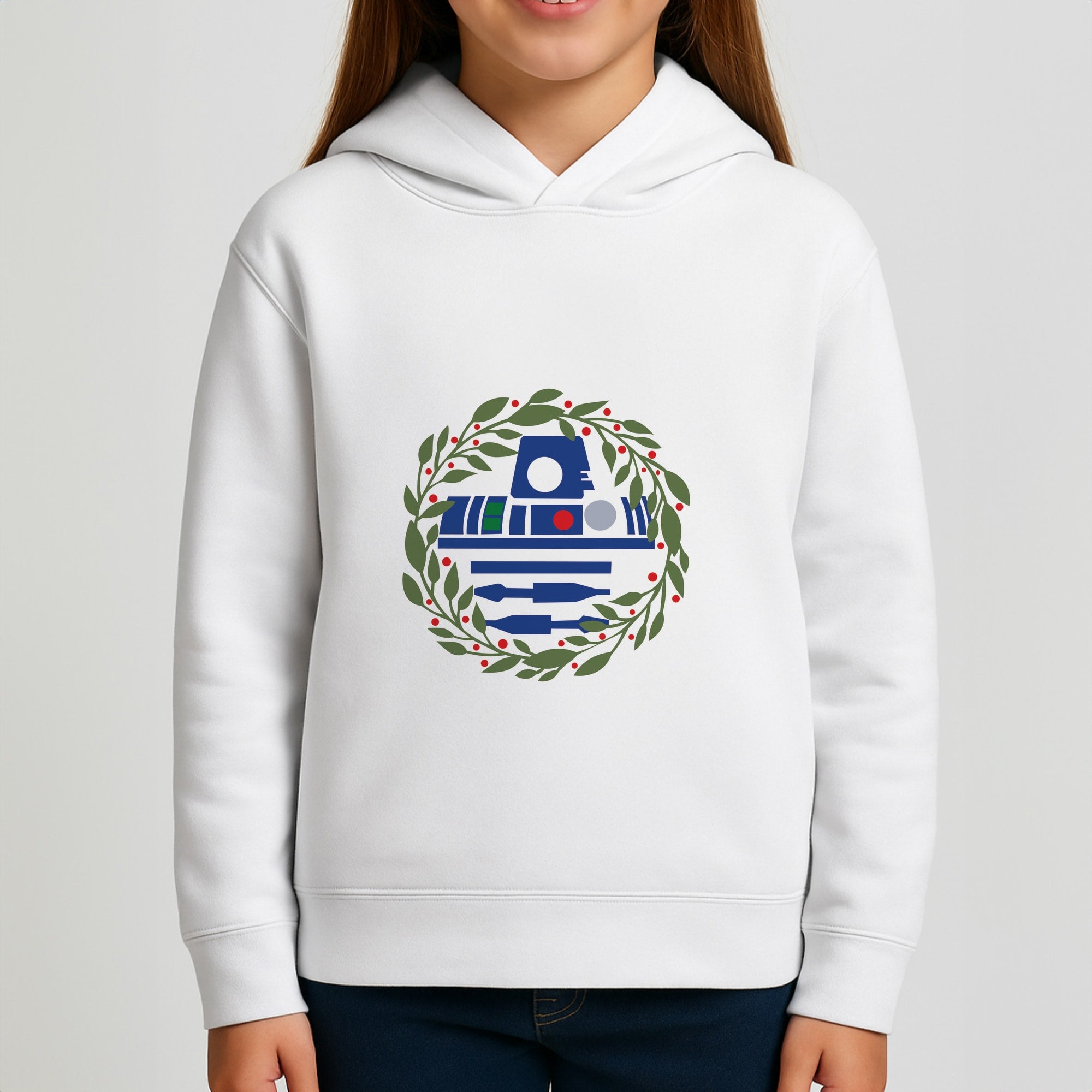 R2D2 Christmas Wreath Girls Hoodie