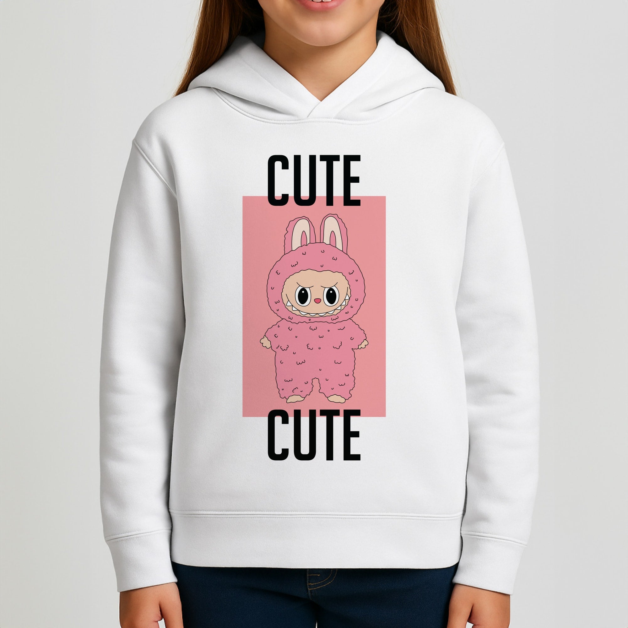 Cute Pink Monster Girls Hoodie