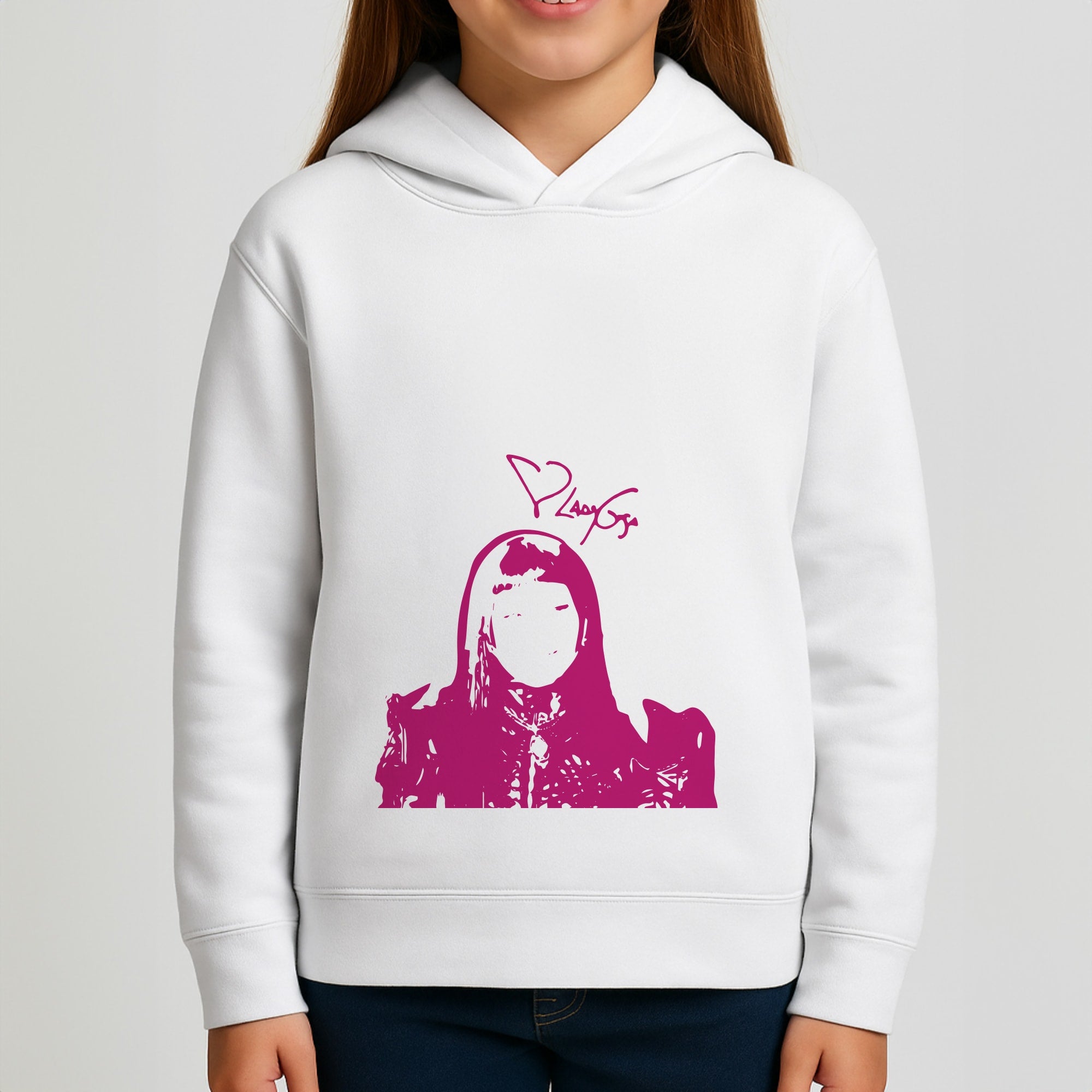 Pink Gaga Silhouette Girls Hoodie