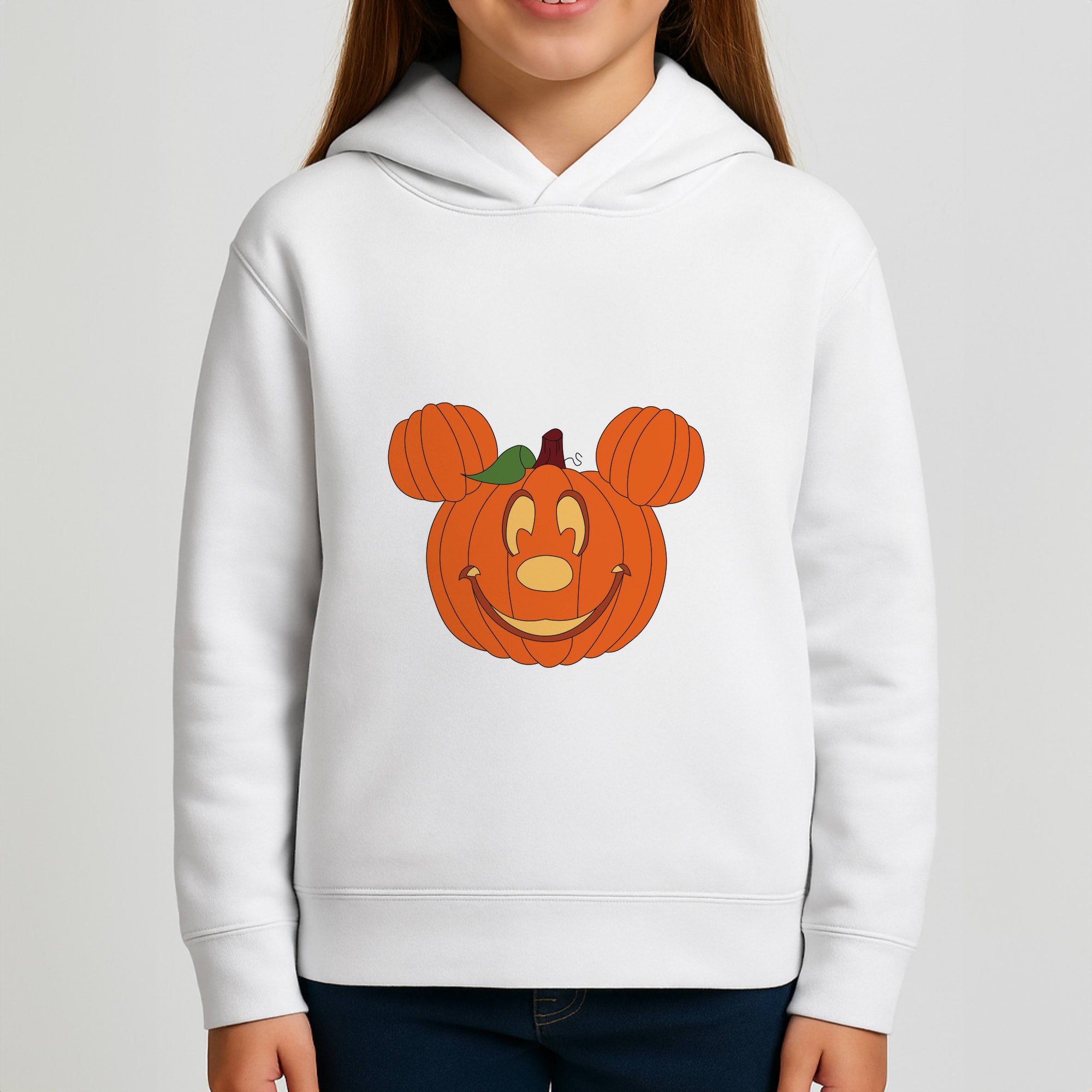 Mouse Pumpkin Halloween Girls Hoodie