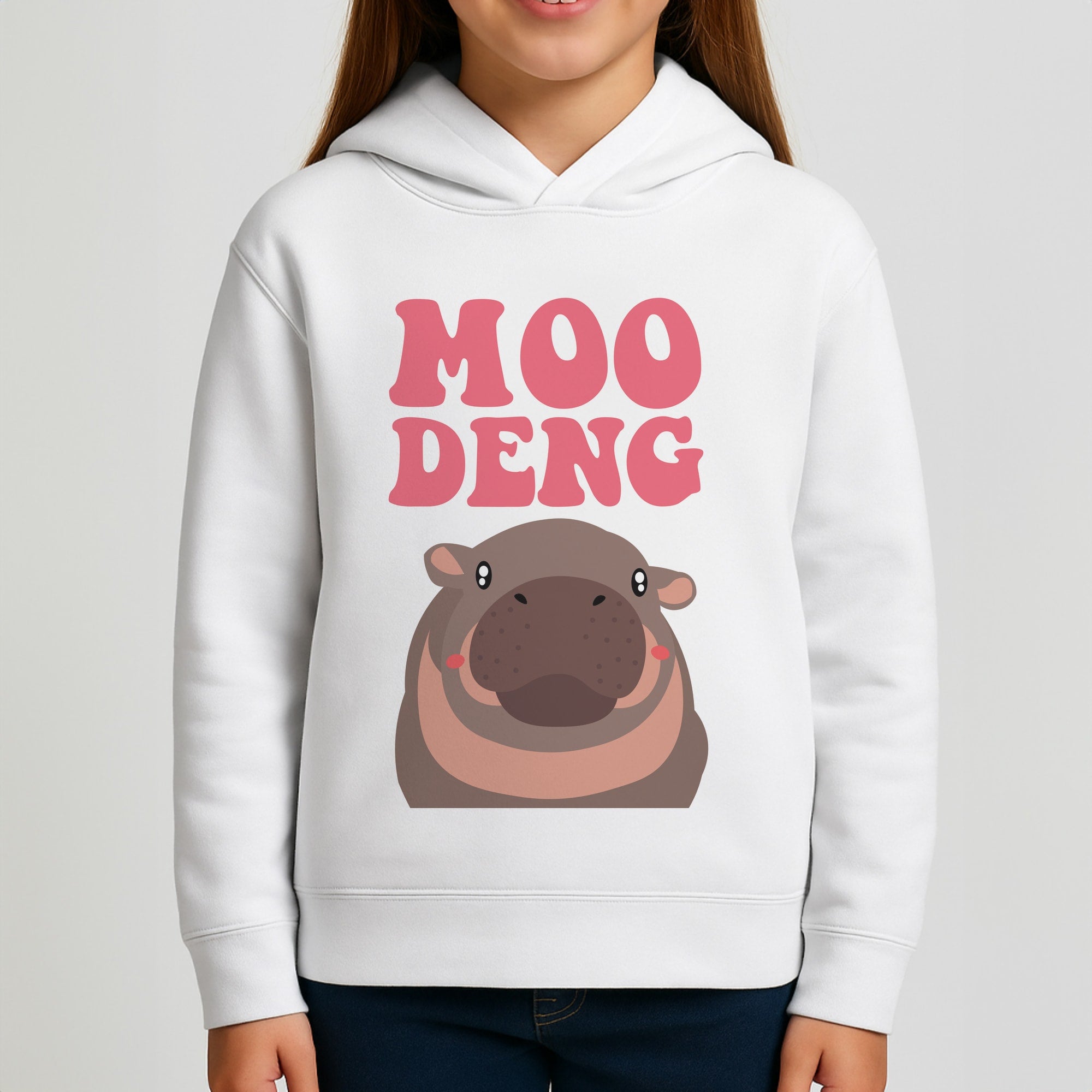 Moo Pink Girls Hoodie