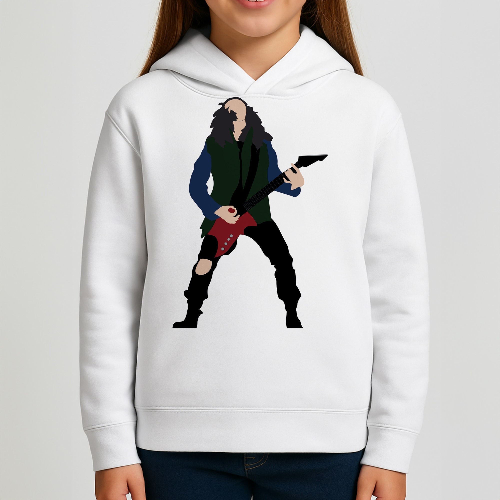 Eddie Munson Playing Guitar Kids Hoodie