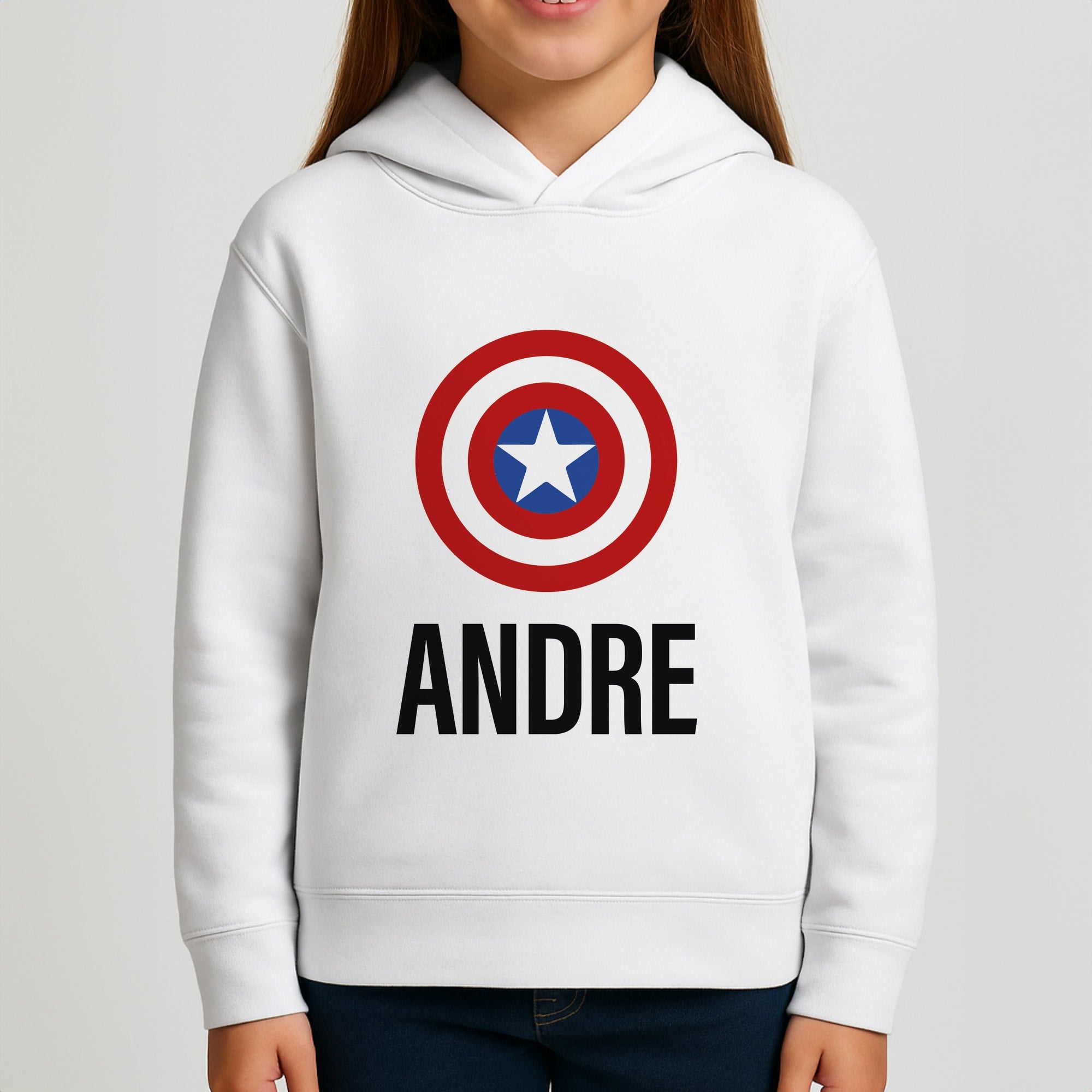 Captain America - Personalised Superhero Comic Girls Hoodie