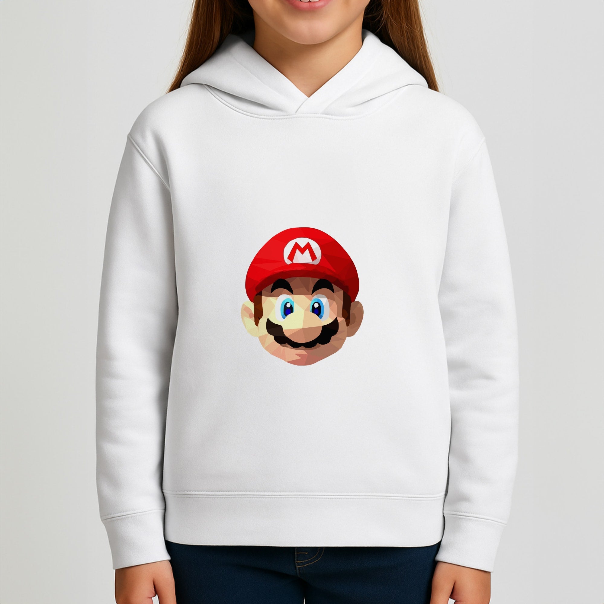Mario Face - Mario Girls Hoodie