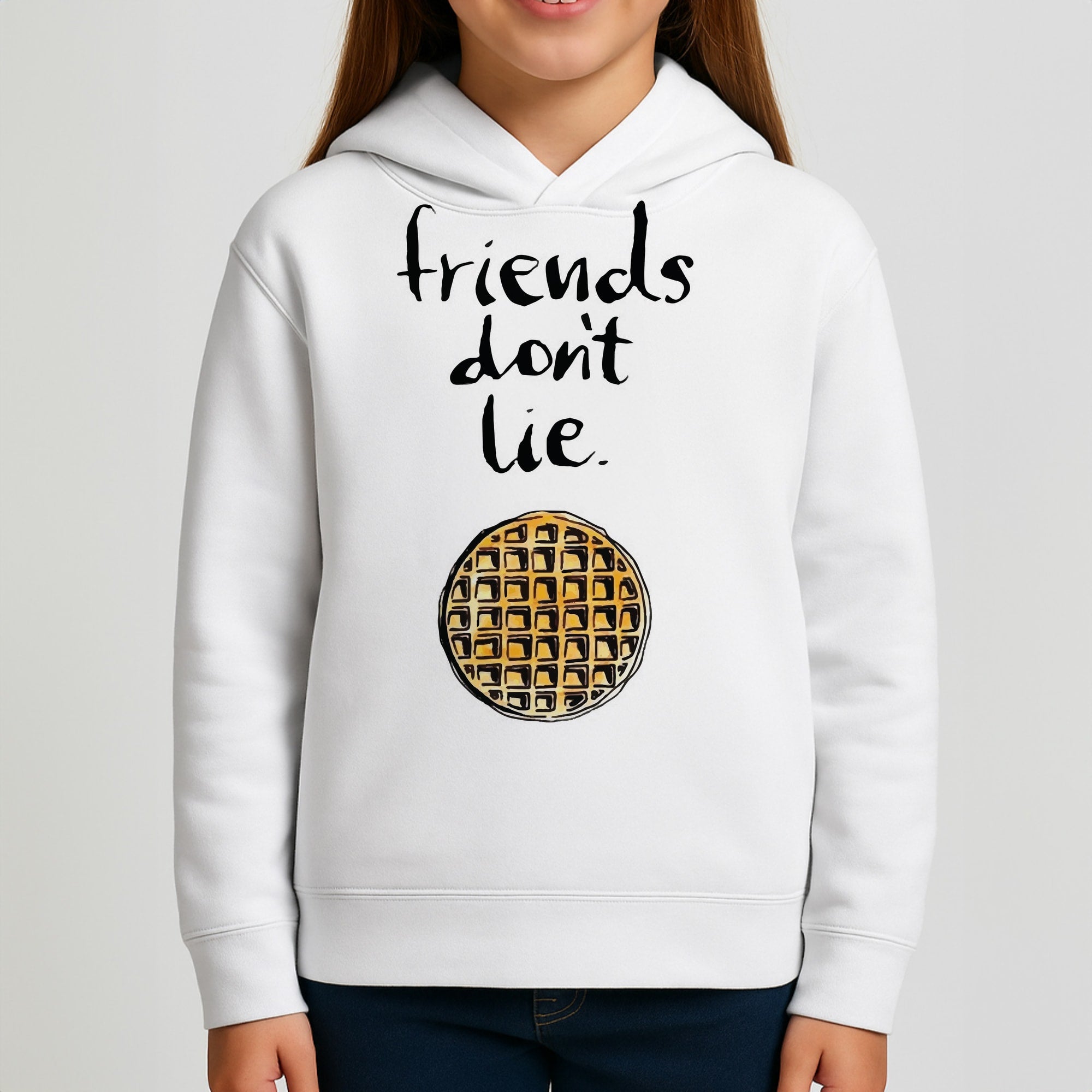 Friends Don't Lie Waffle Kids Hoodie