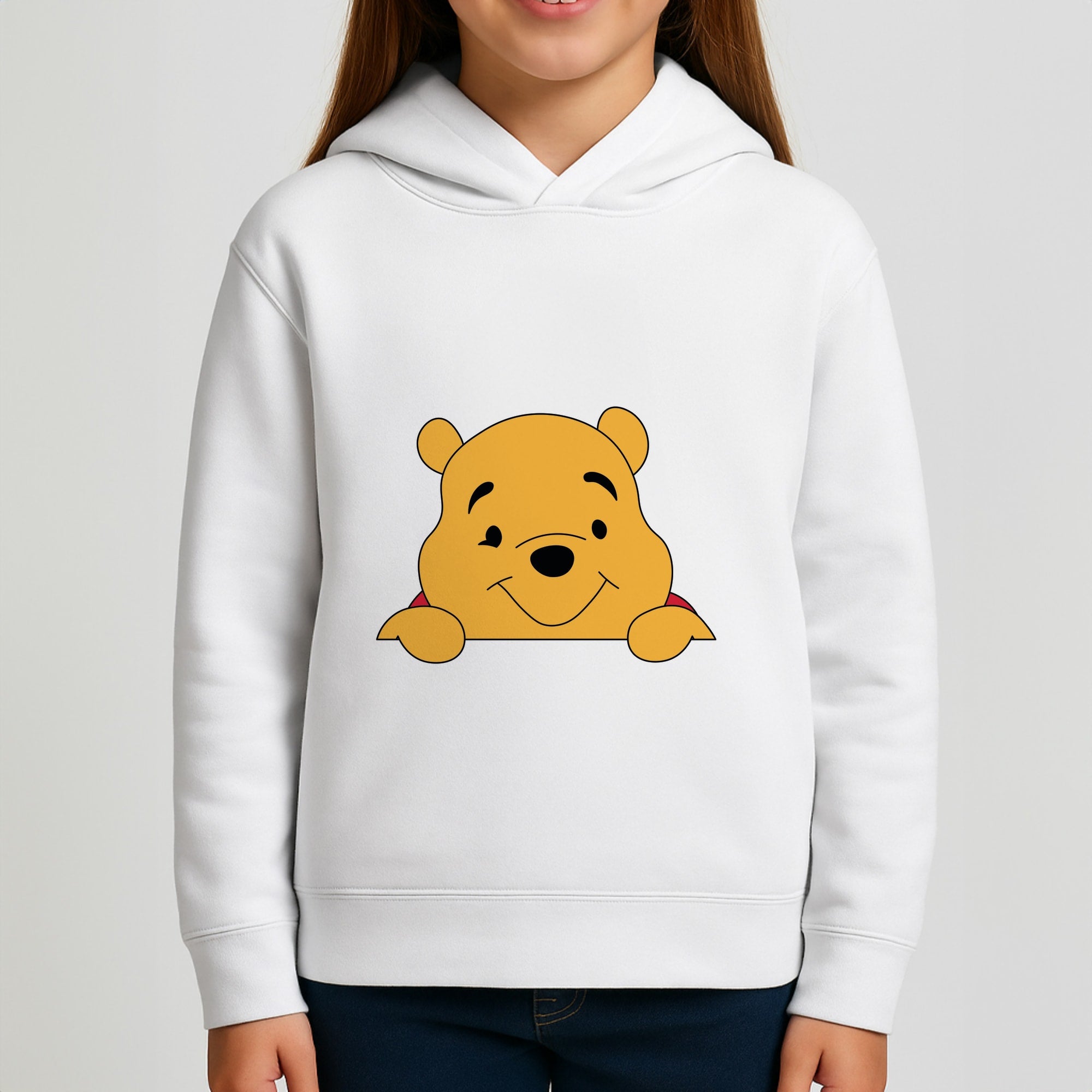 Cute Bear Leaning Girls Hoodie