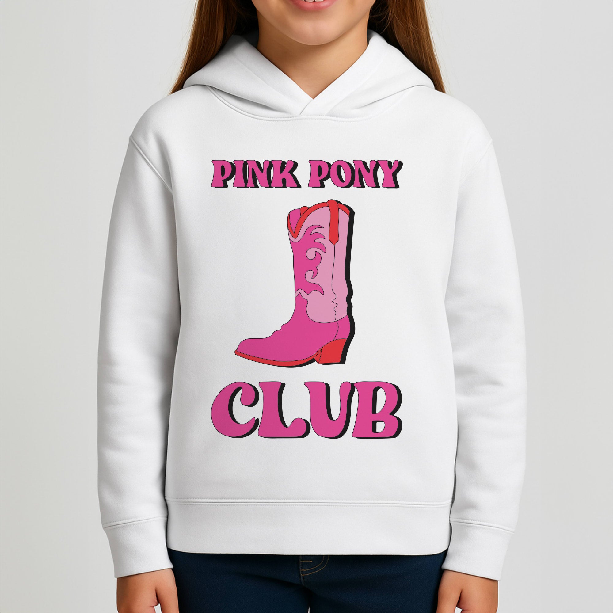 Zebra Print Pink Pony Club Girls Hoodie