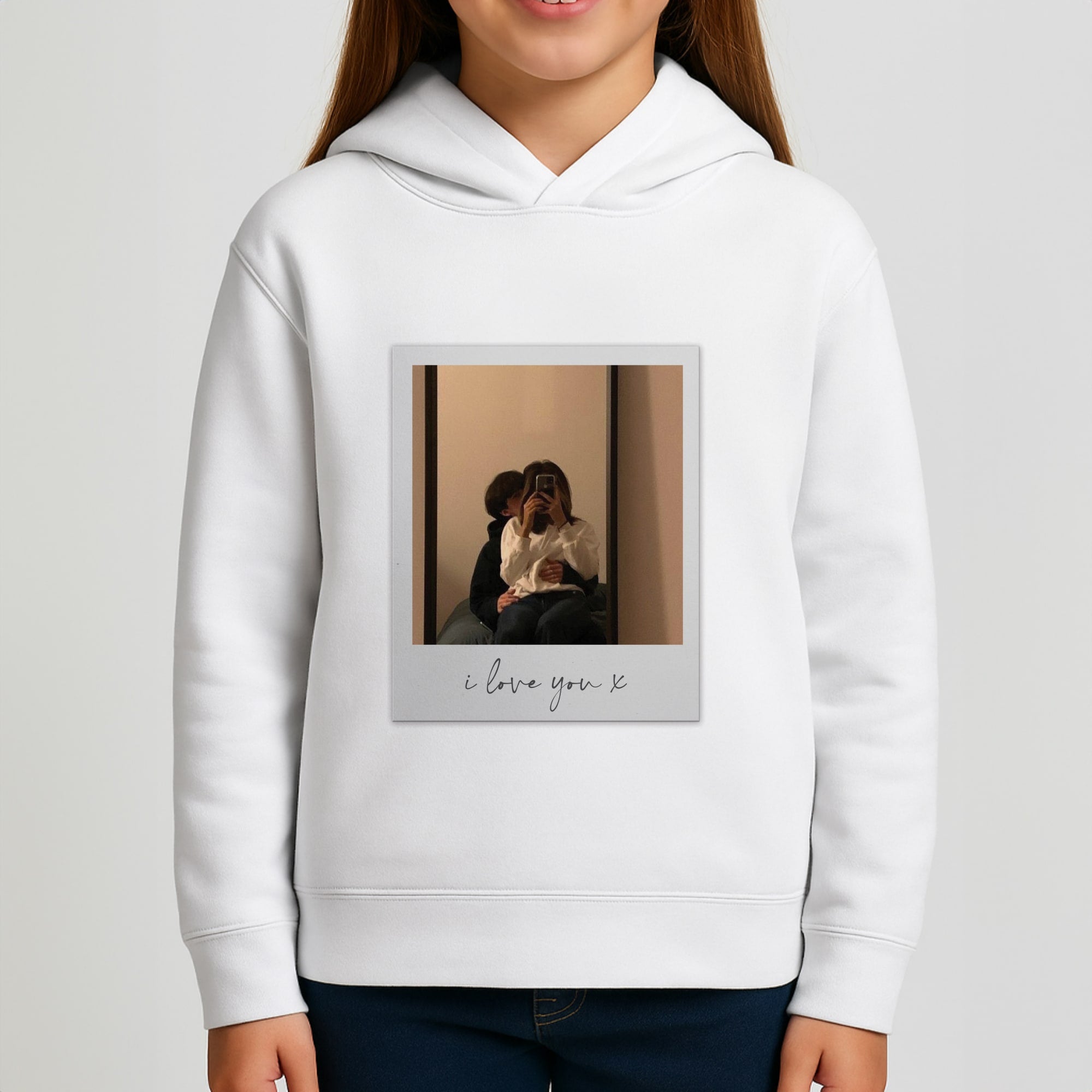 I Love You Polaroid - Personalised Couples Girls Hoodie