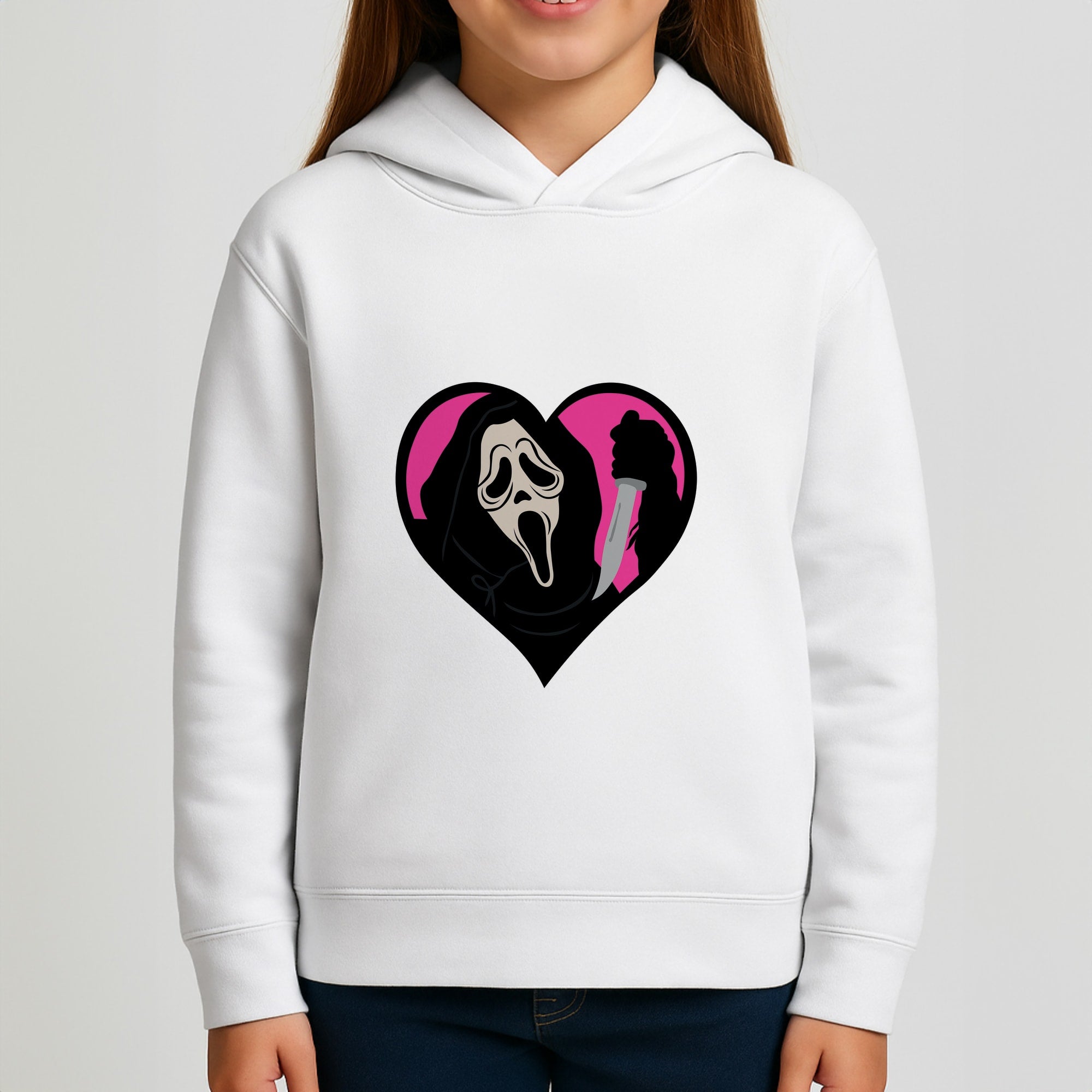 Heart face - Halloween Girls Hoodie