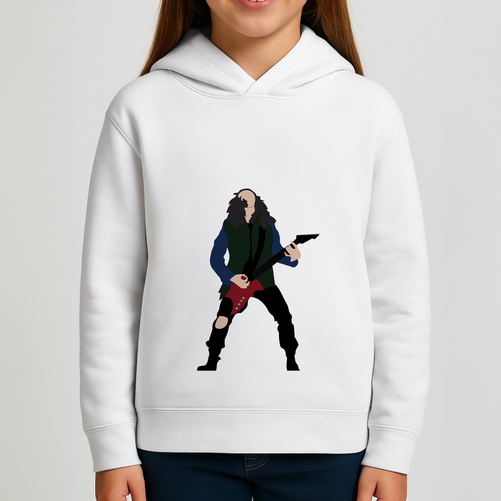 Eddie Munson Playing Guitar Girls Hoodie
