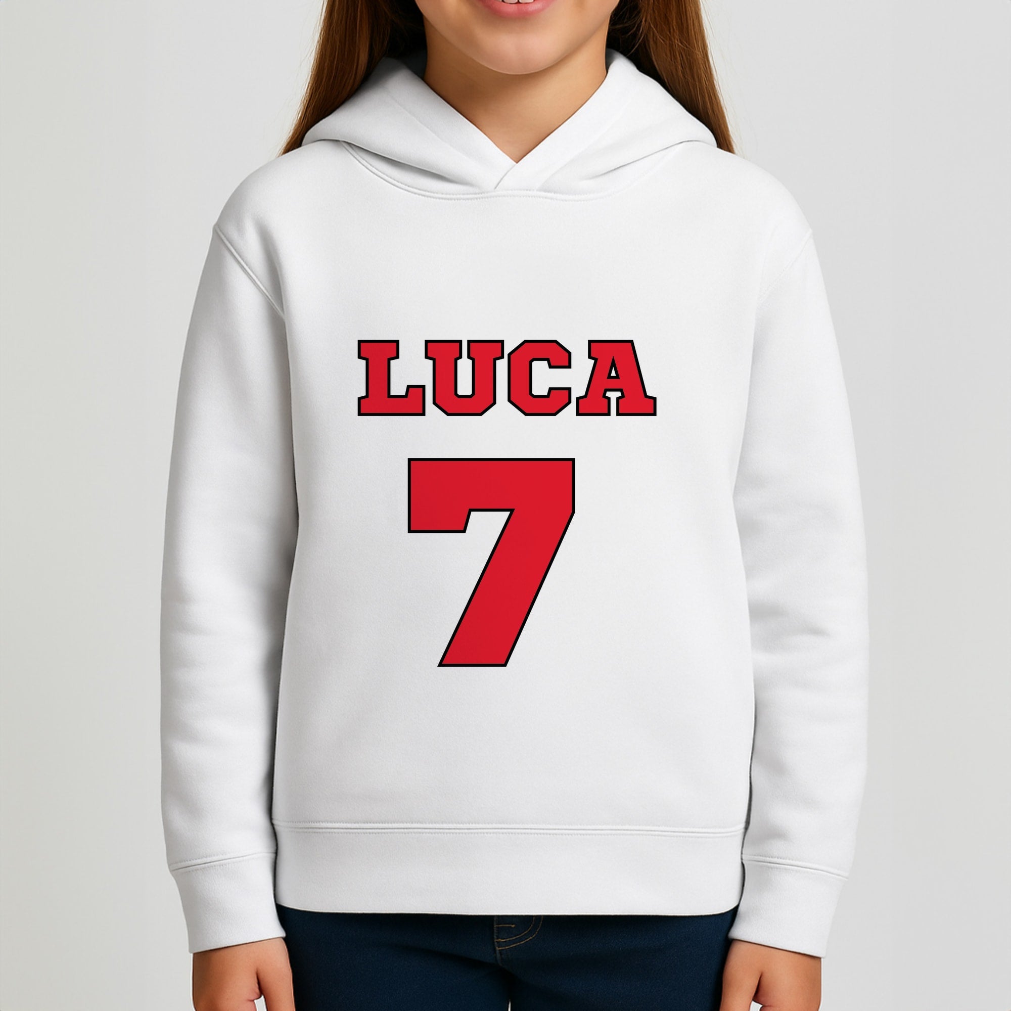 Red - Personalised Football Girls Hoodie