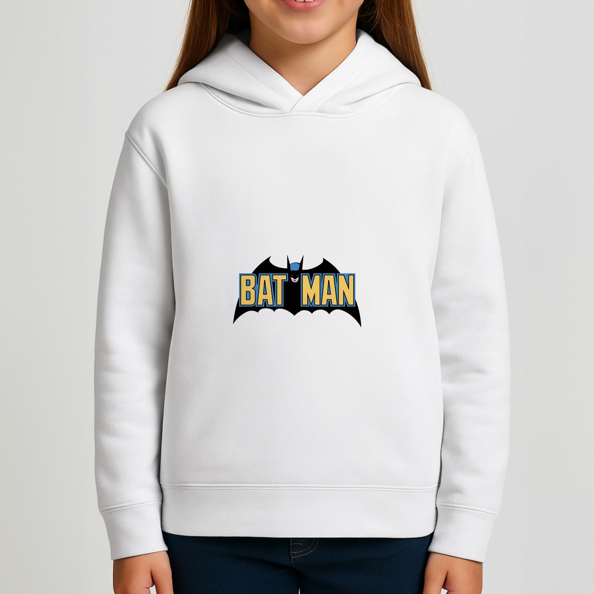 Yellow Bat Superhero Logo Girls Hoodie