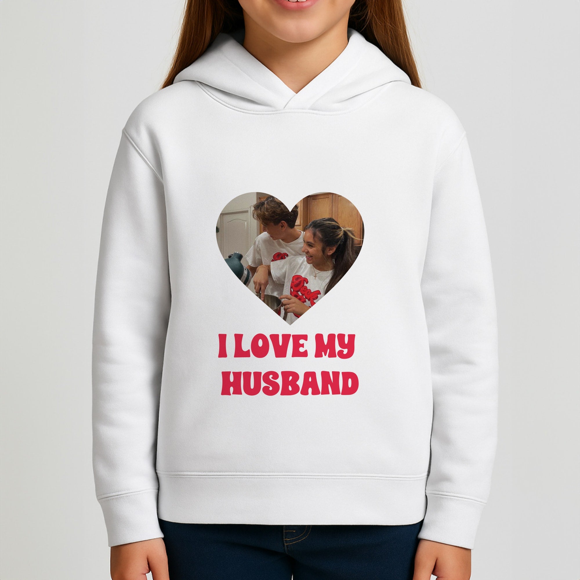 I Love My Husband - Personalised Couples Girls Hoodie