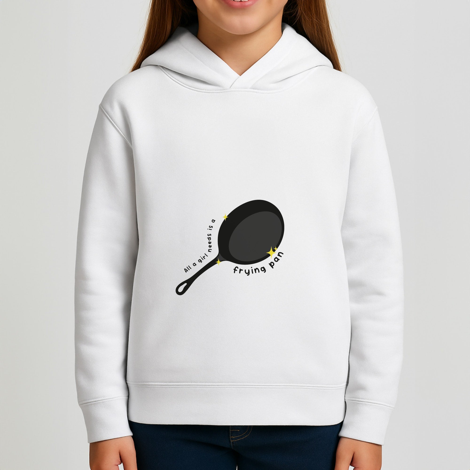 All A Girl Needs Is A Frying Pan Girls Hoodie
