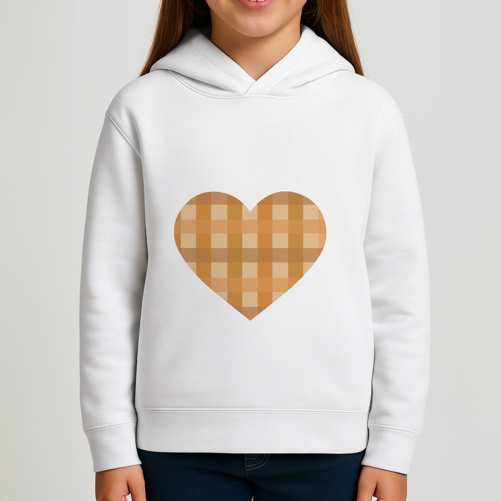 Orange Plaid Pattern- Autumn Girls Hoodie