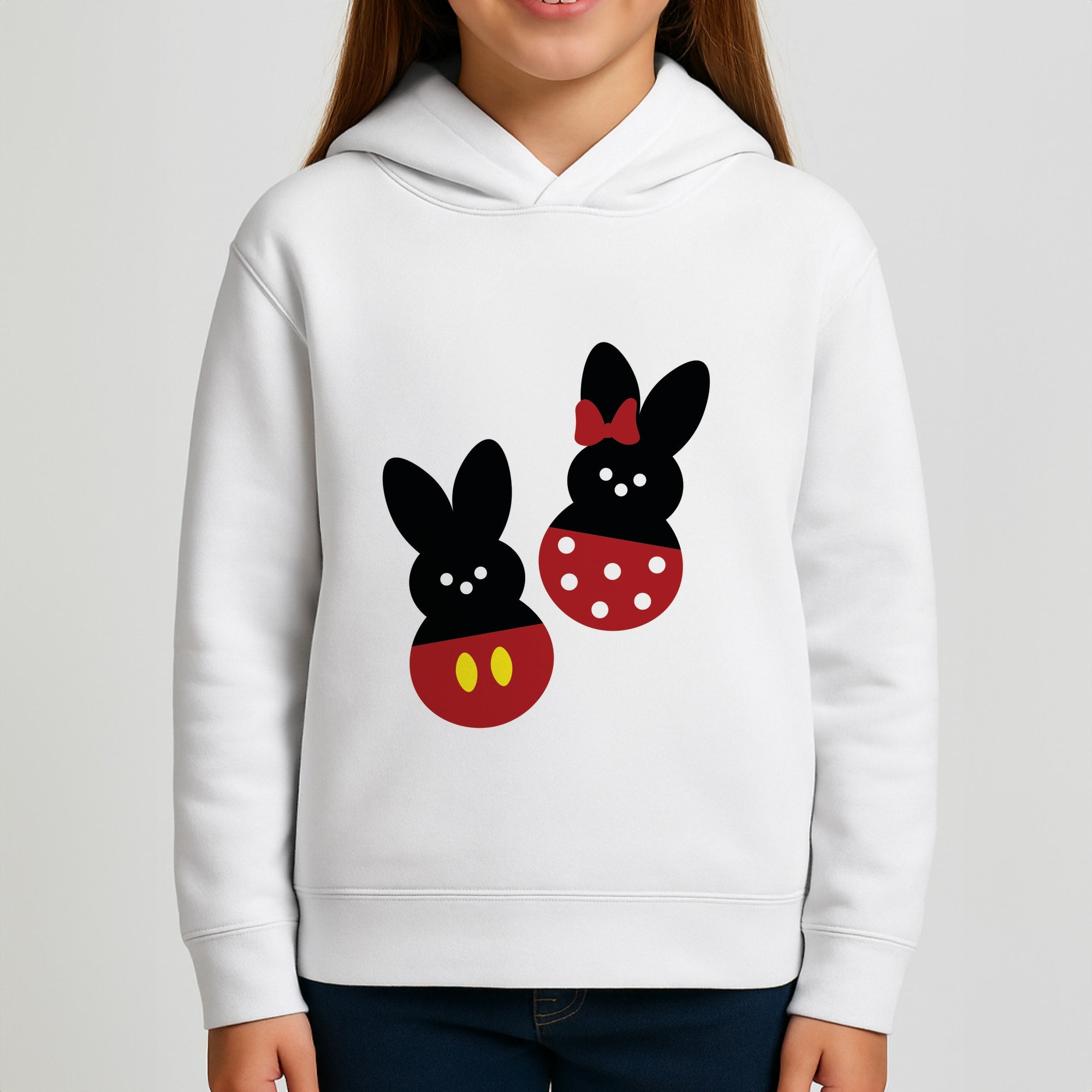 Mouse Peeps Pattern Girls Hoodie