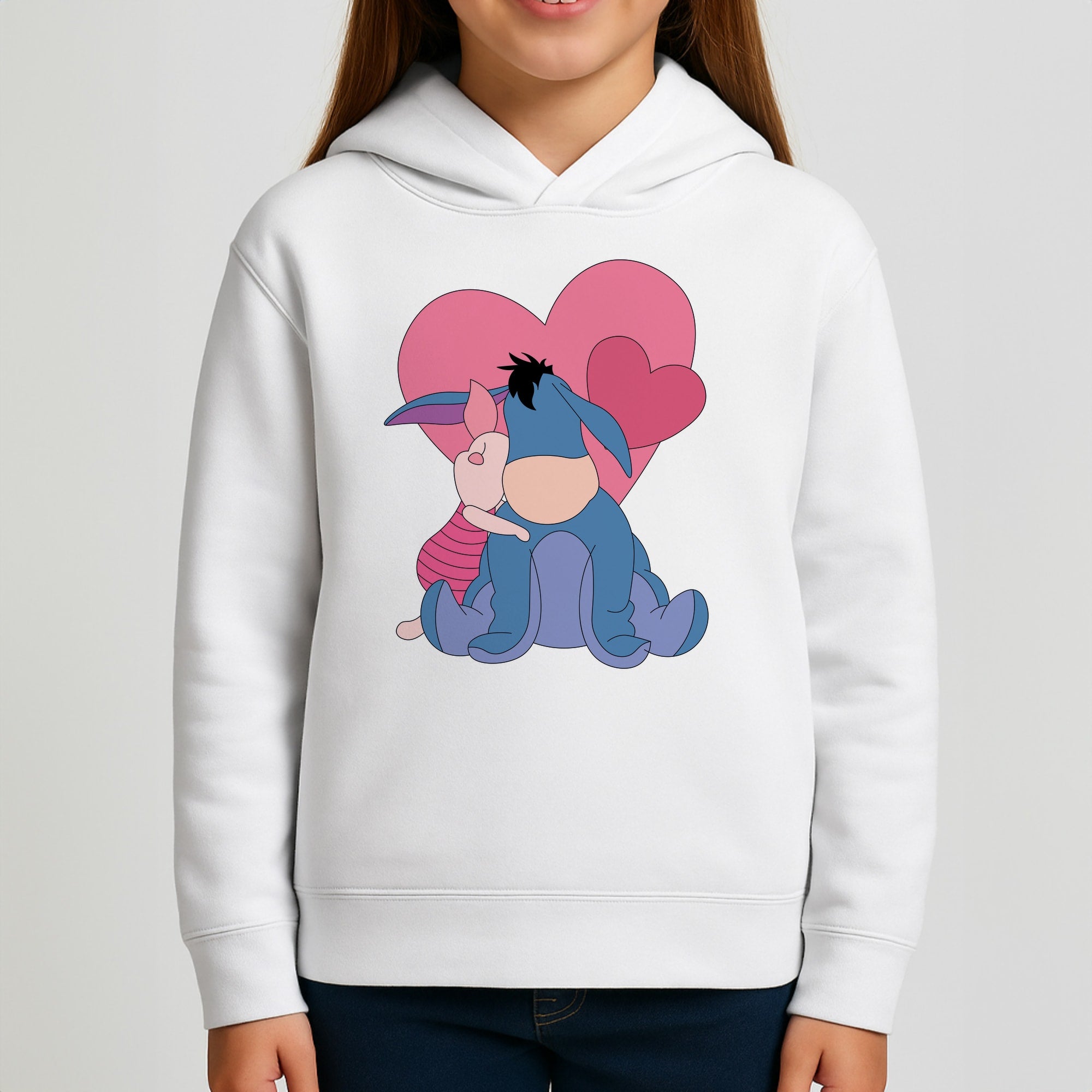 Donkey and Pig Valentine's Kids Hoodie