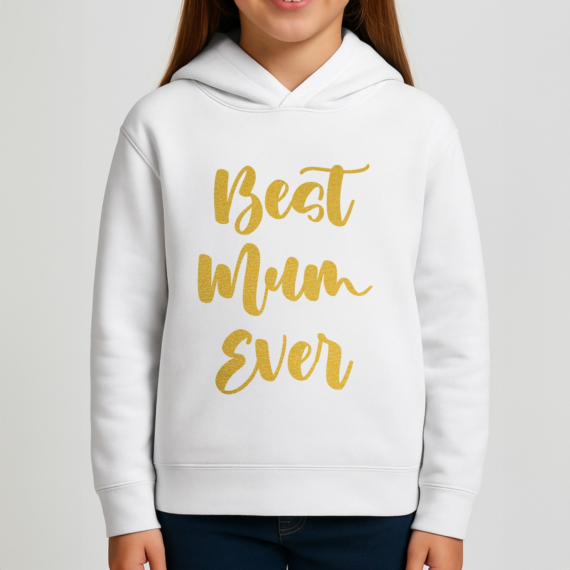 Golden Best Mum Ever Girls Hoodie