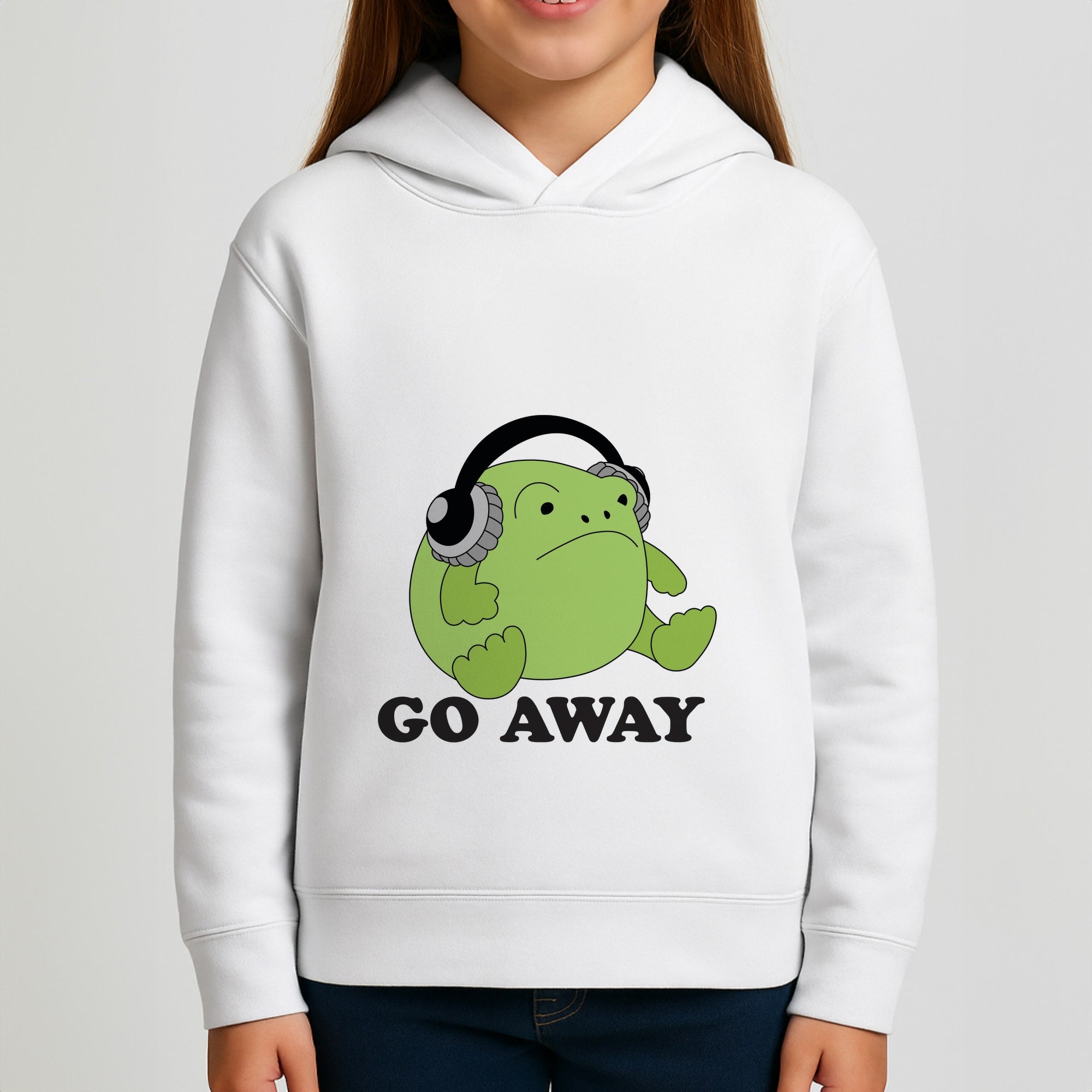 Go Away Grumpy Frog Girls Hoodie