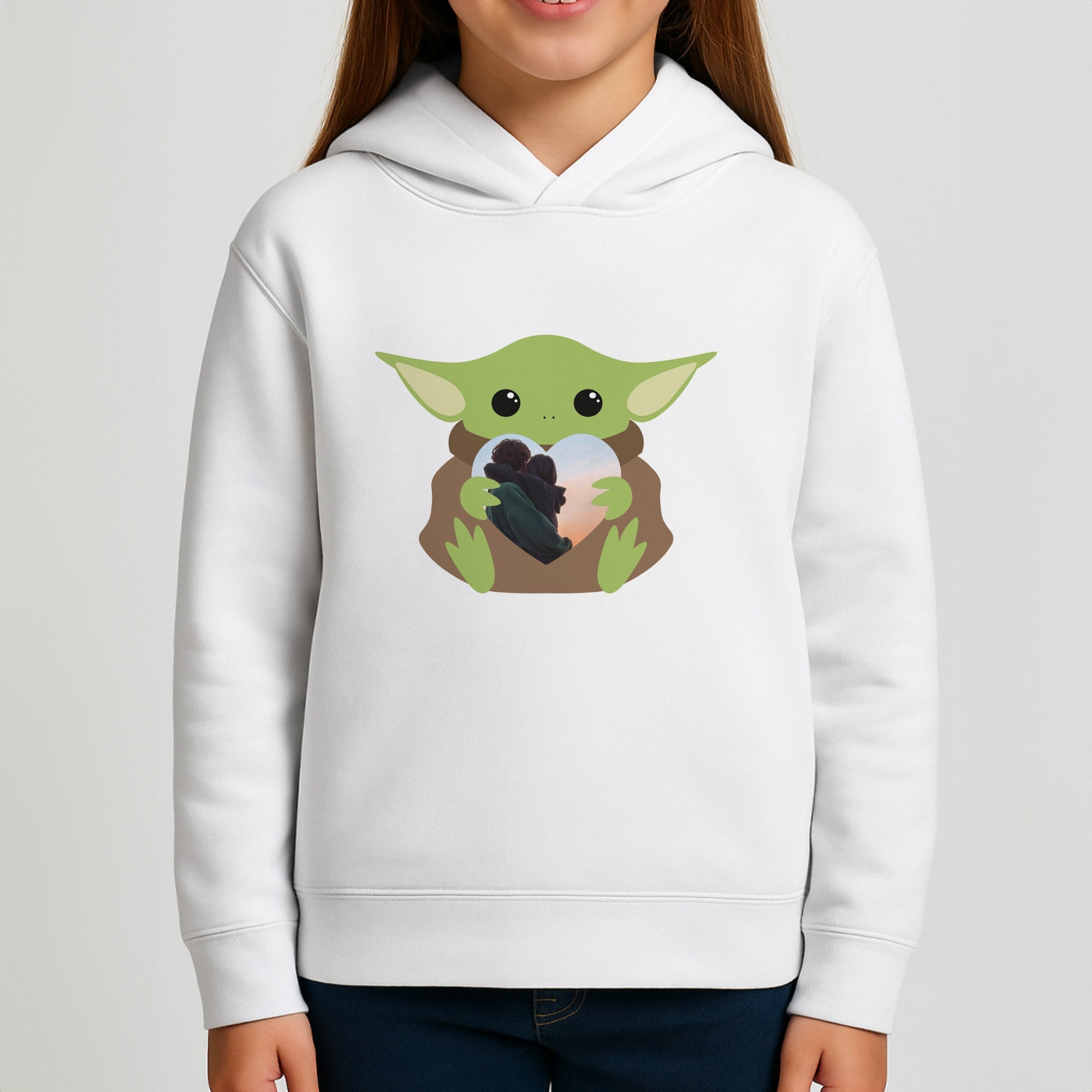 Baby Yoda - Personalised Couples Kids Hoodie
