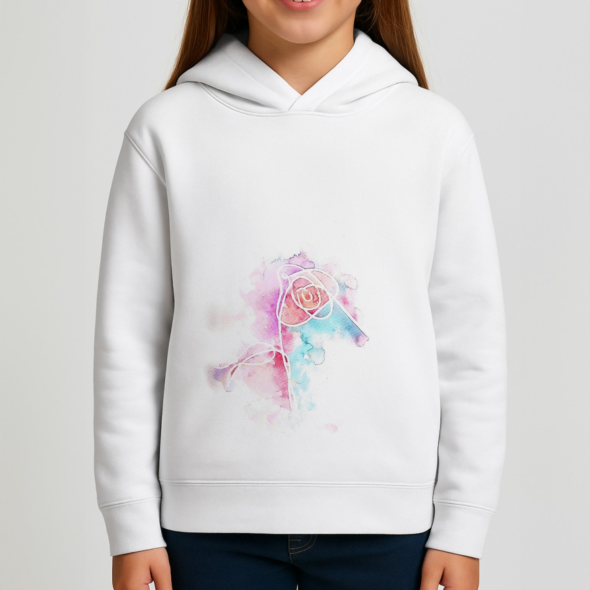K-Pop Band Love Yourself Watercolour Painting Girls Hoodie