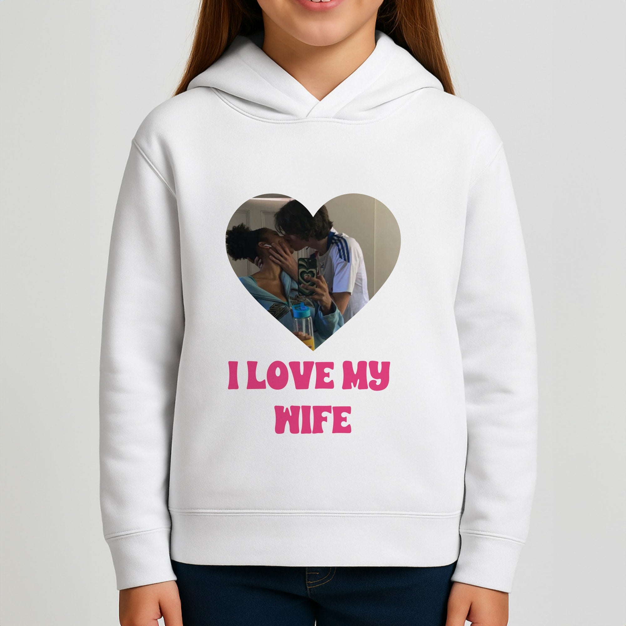 I Love My Wife - Personalised Couples Girls Hoodie
