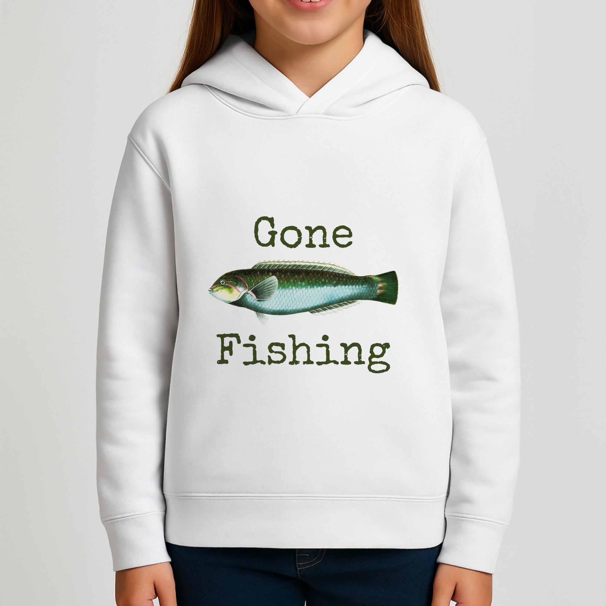 Gone Fishing  Girls Hoodie