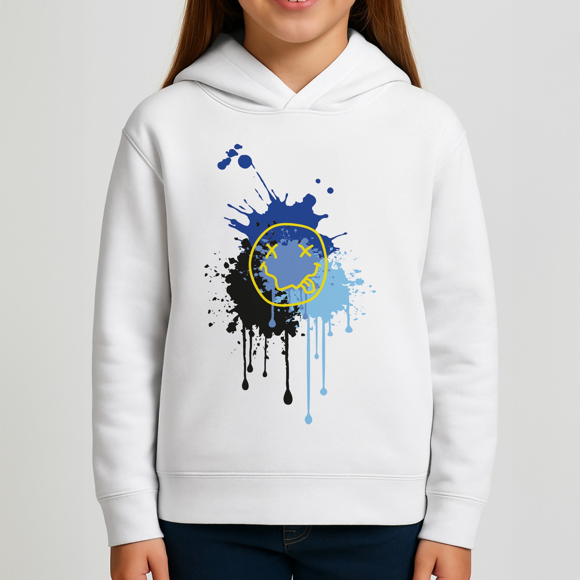 Blue Graffiti - Skate Aesthetic Girls Hoodie