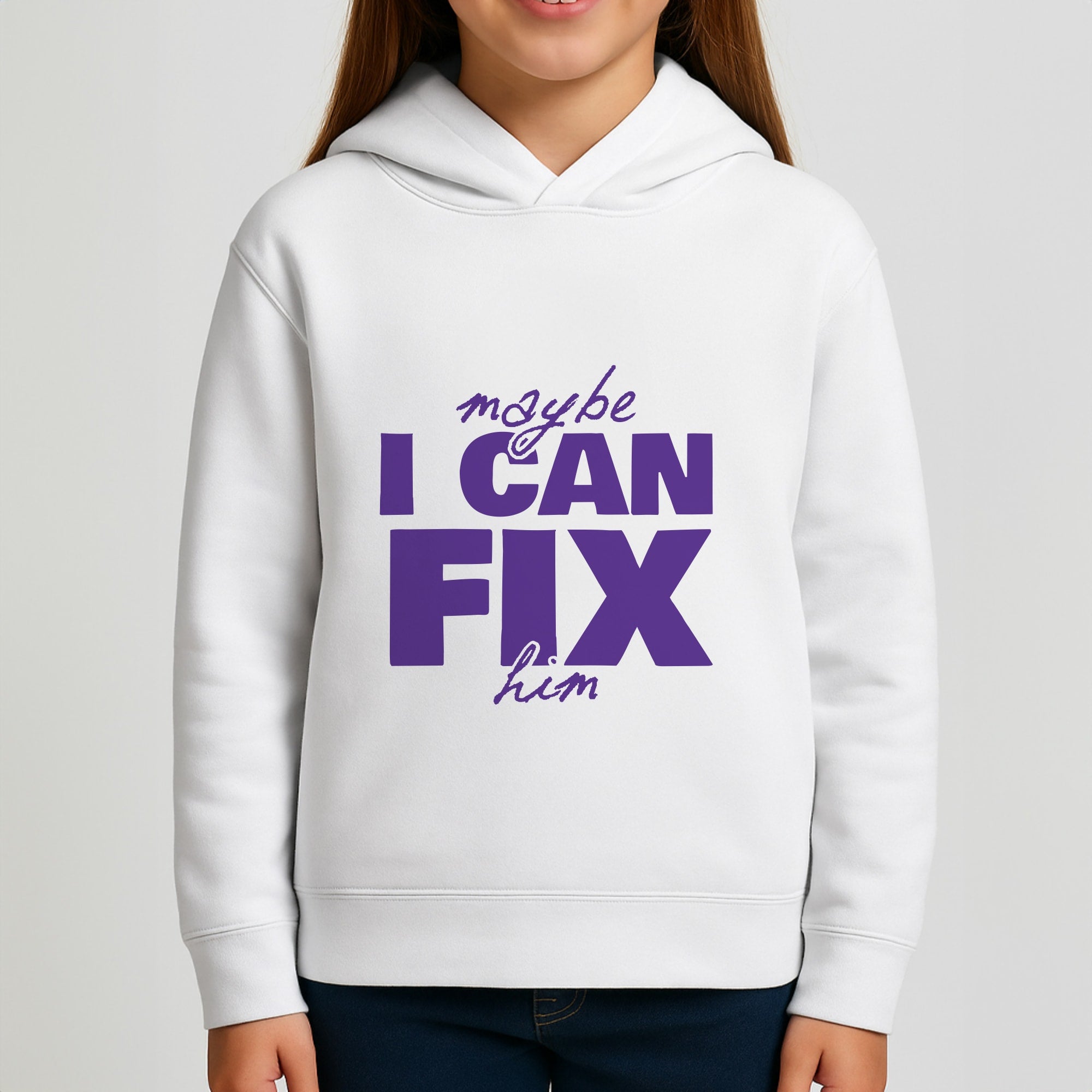 Maybe I Can Fix Him Purple Girls Hoodie