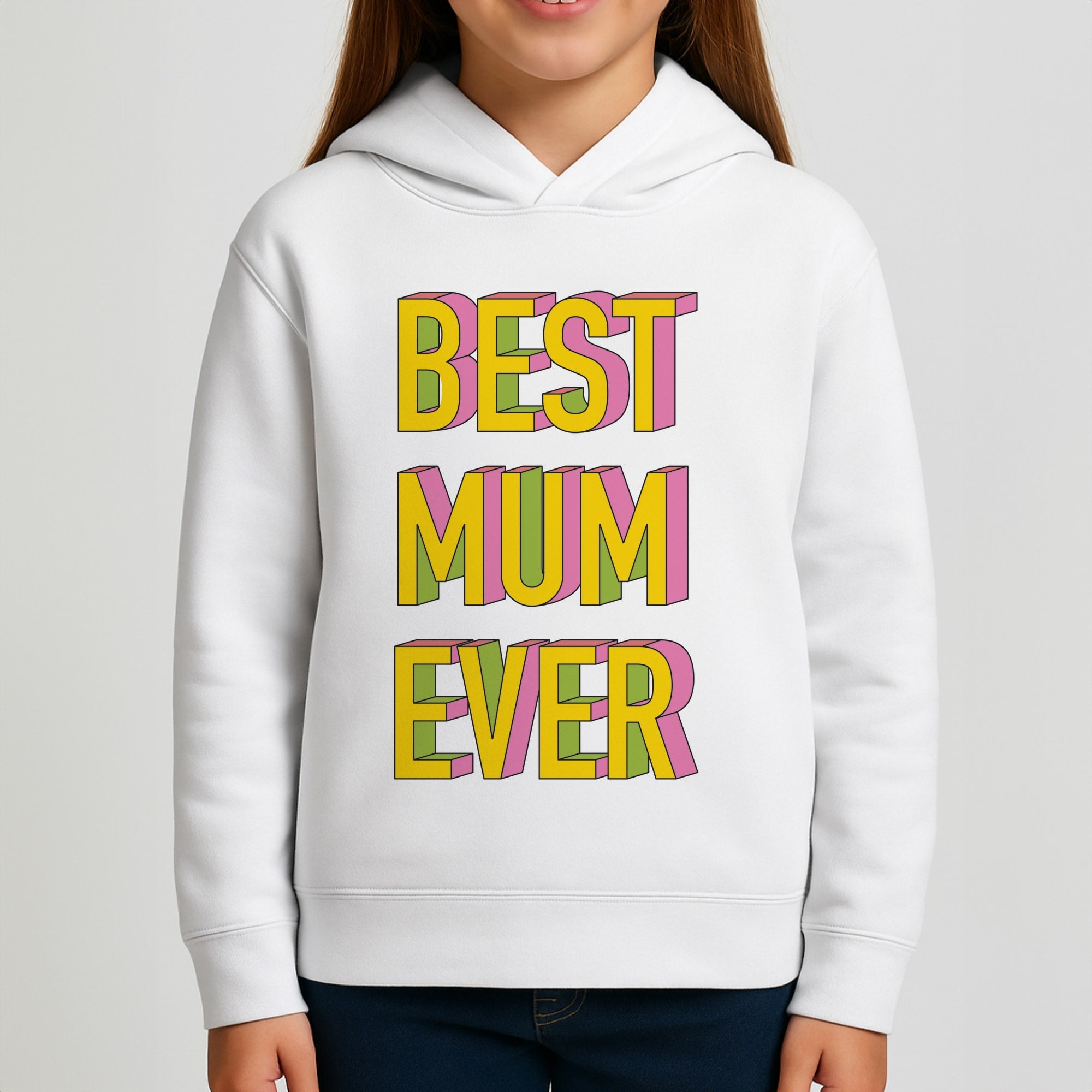 Geometric Best Mum Ever Girls Hoodie