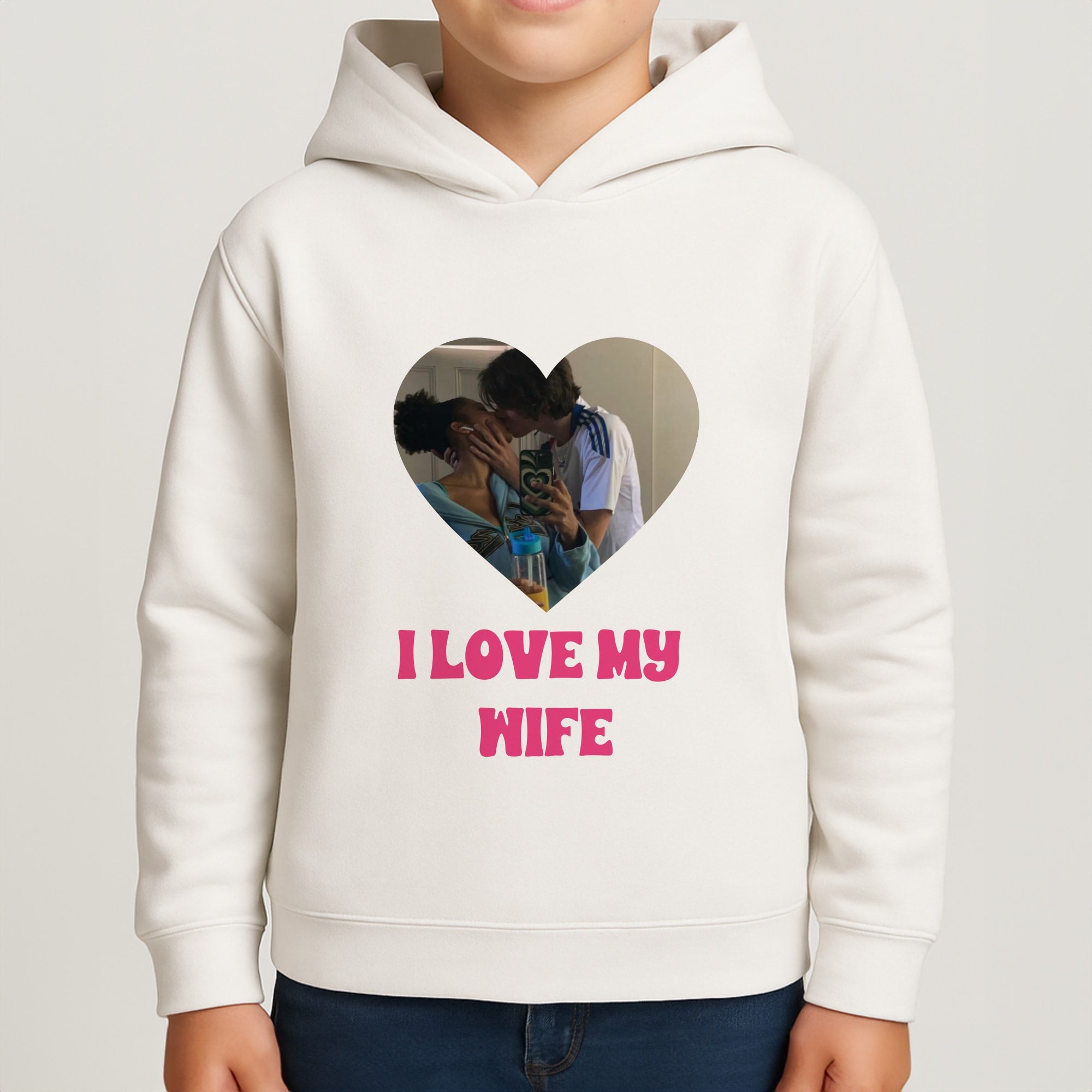 I Love My Wife - Personalised Couples Boys Hoodie