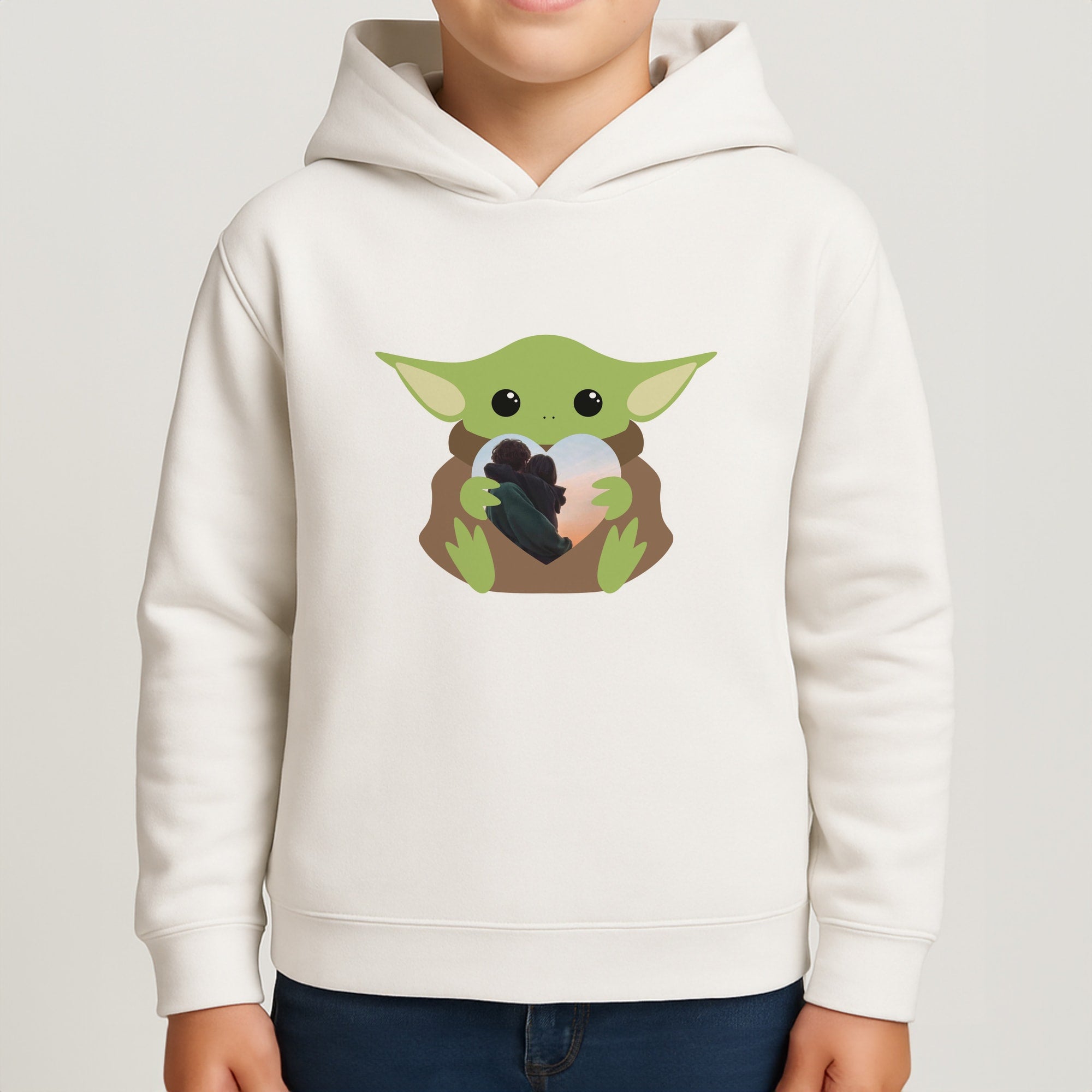 Baby Yoda - Personalised Couples Kids Hoodie