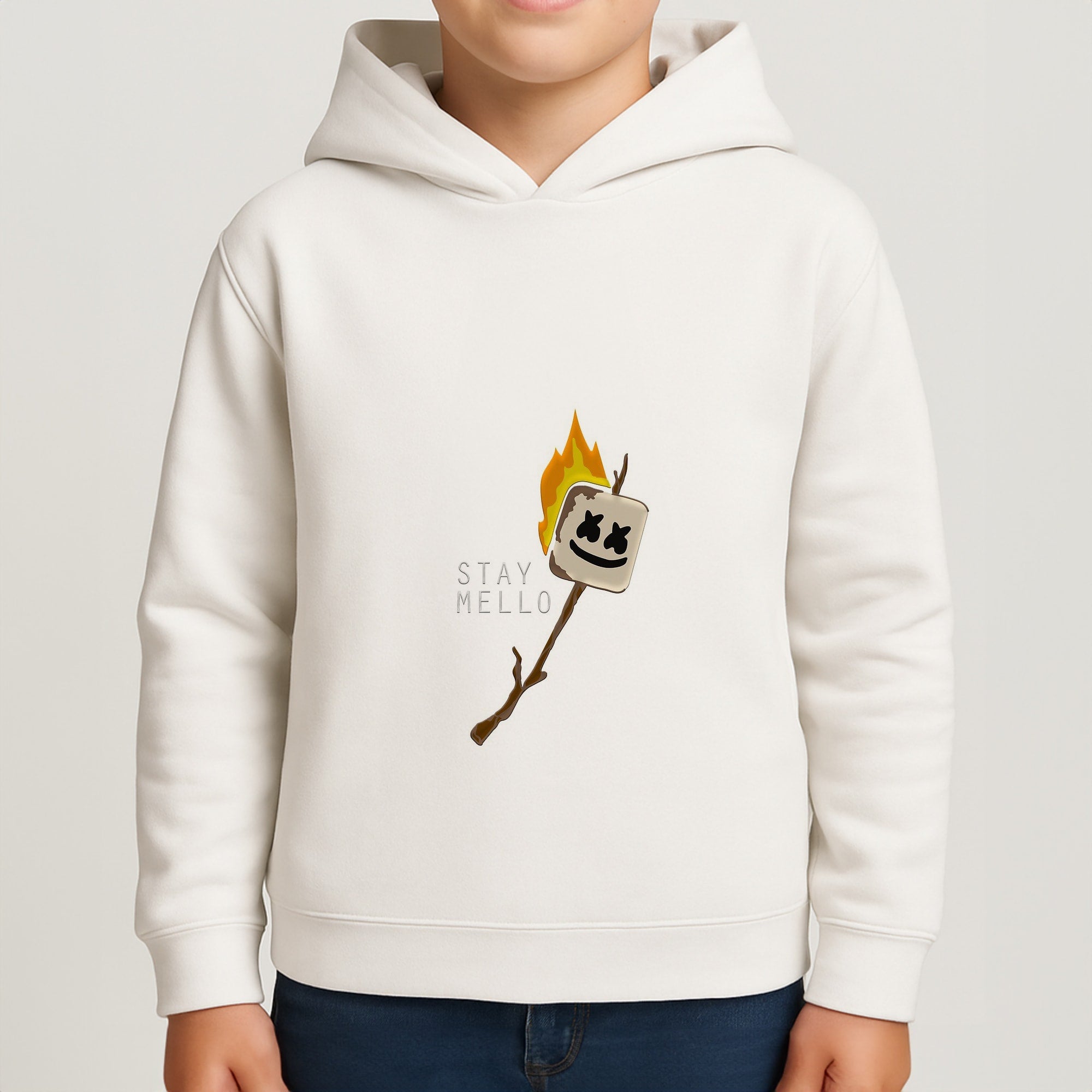 Stay Mello White Helmet DJw - White Helmet DJ Boys Hoodie