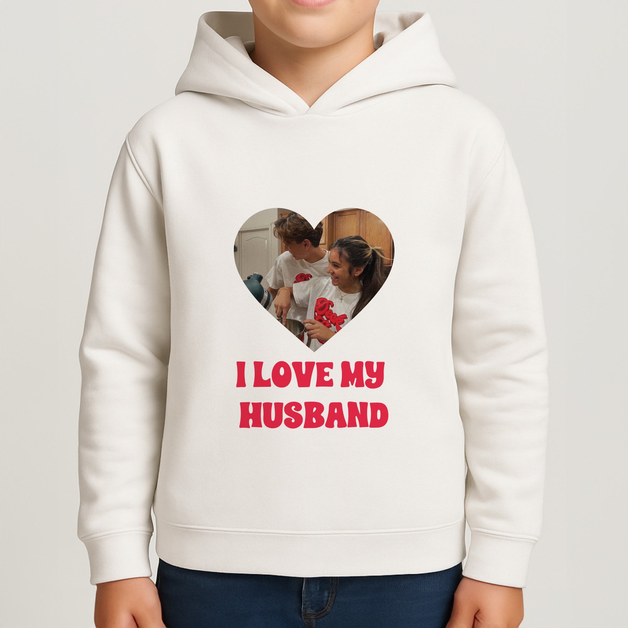 I Love My Husband - Personalised Couples Boys Hoodie