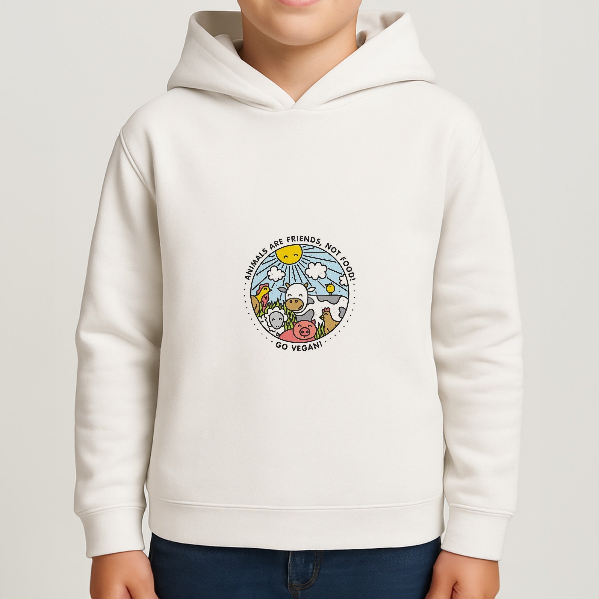 Animals Are Friends, Not Food - Vegan Boys Hoodie