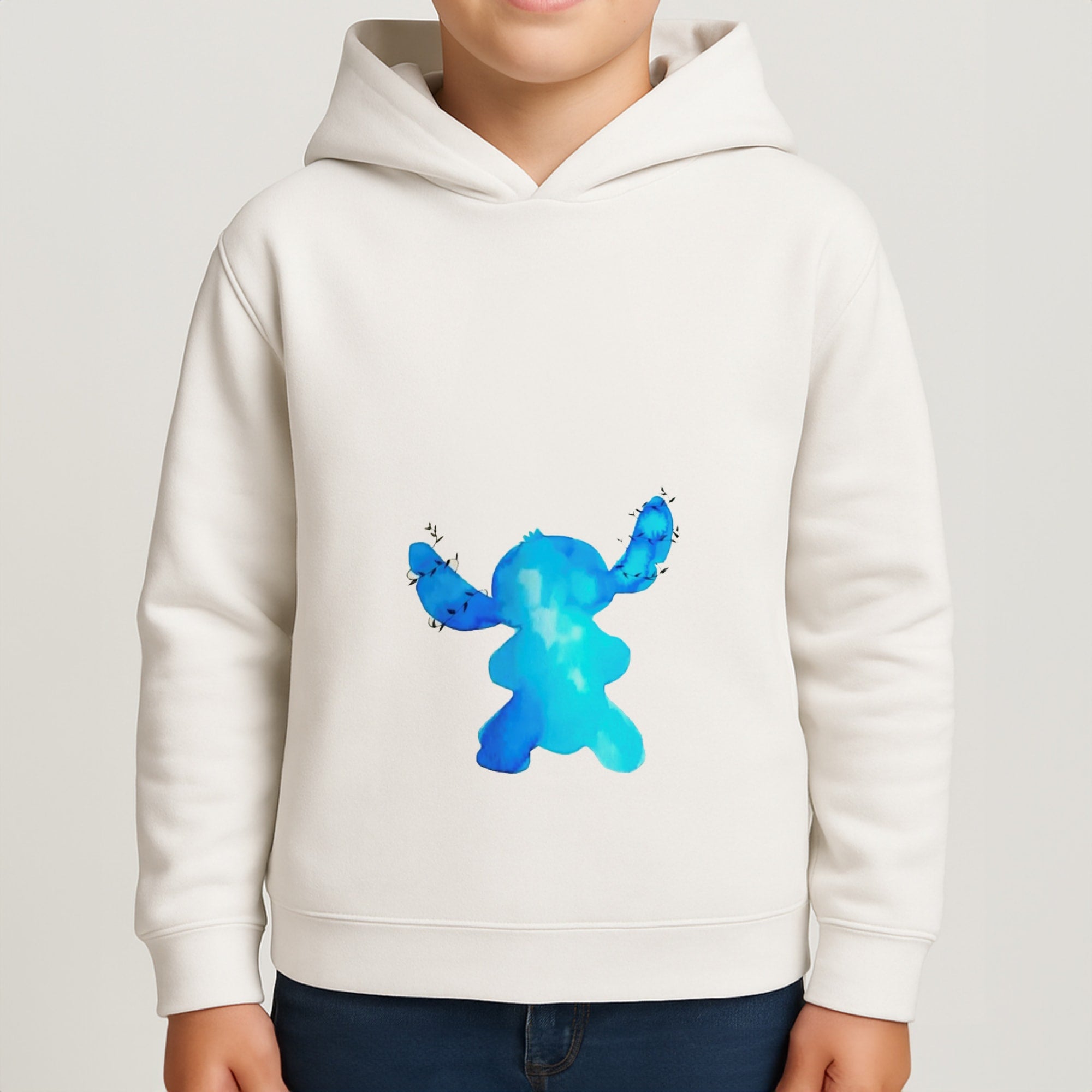 Watercolour Blue Alien Disney Boys Hoodie