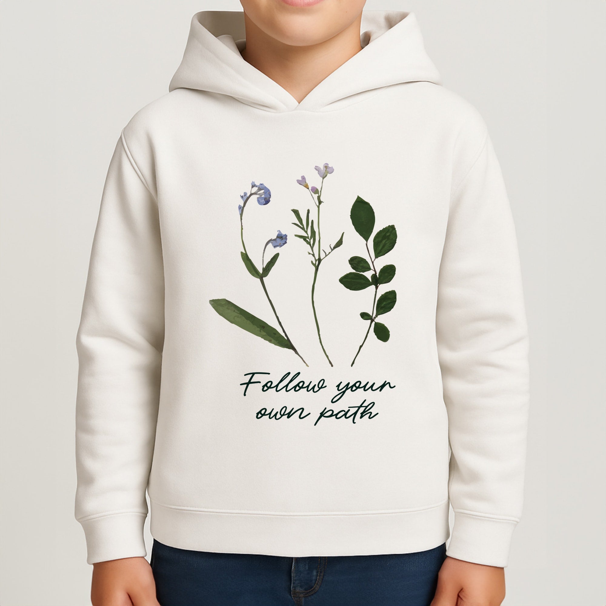 Follow Your Own Path Dark Green Boys Hoodie