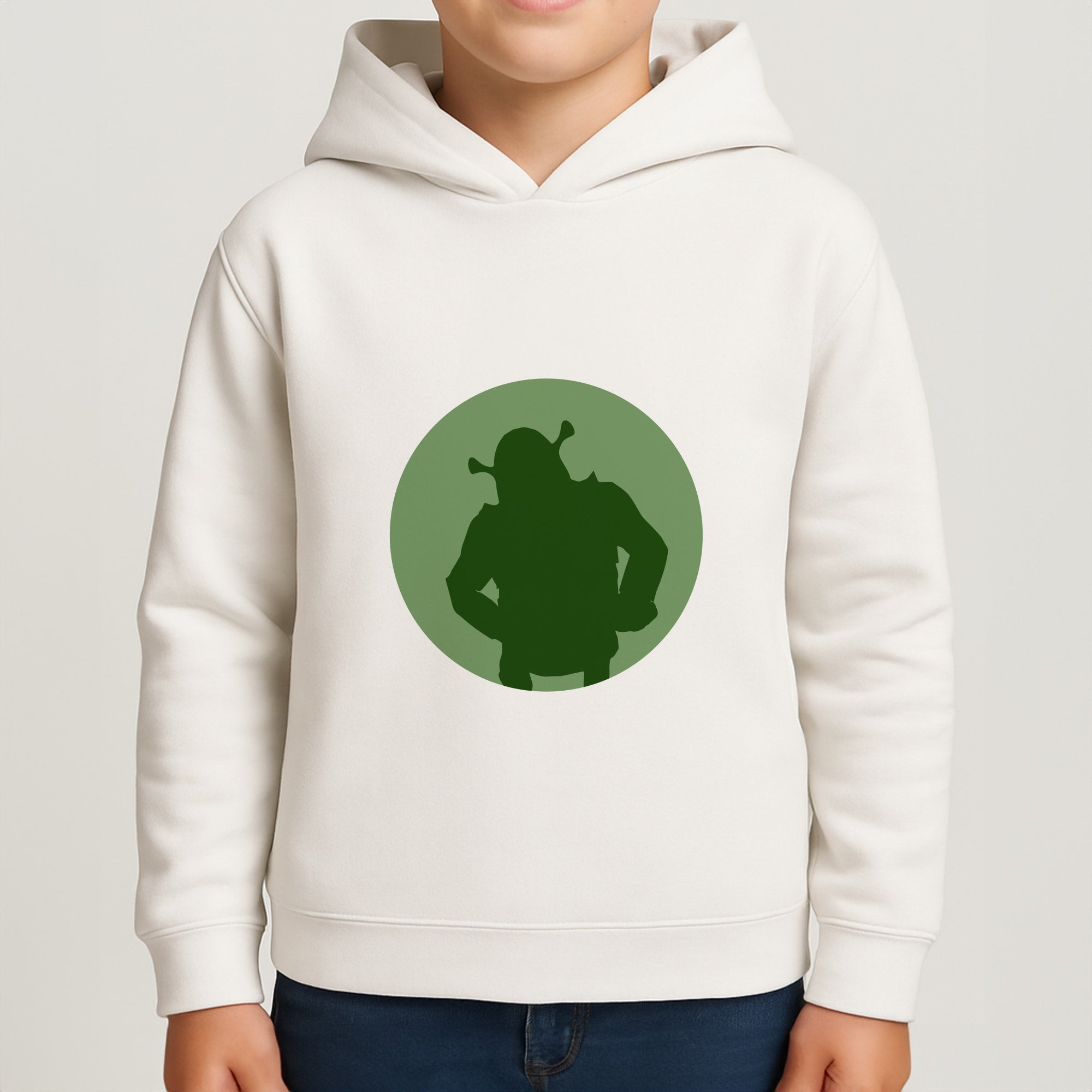 Green Ogre Outline Boys Hoodie
