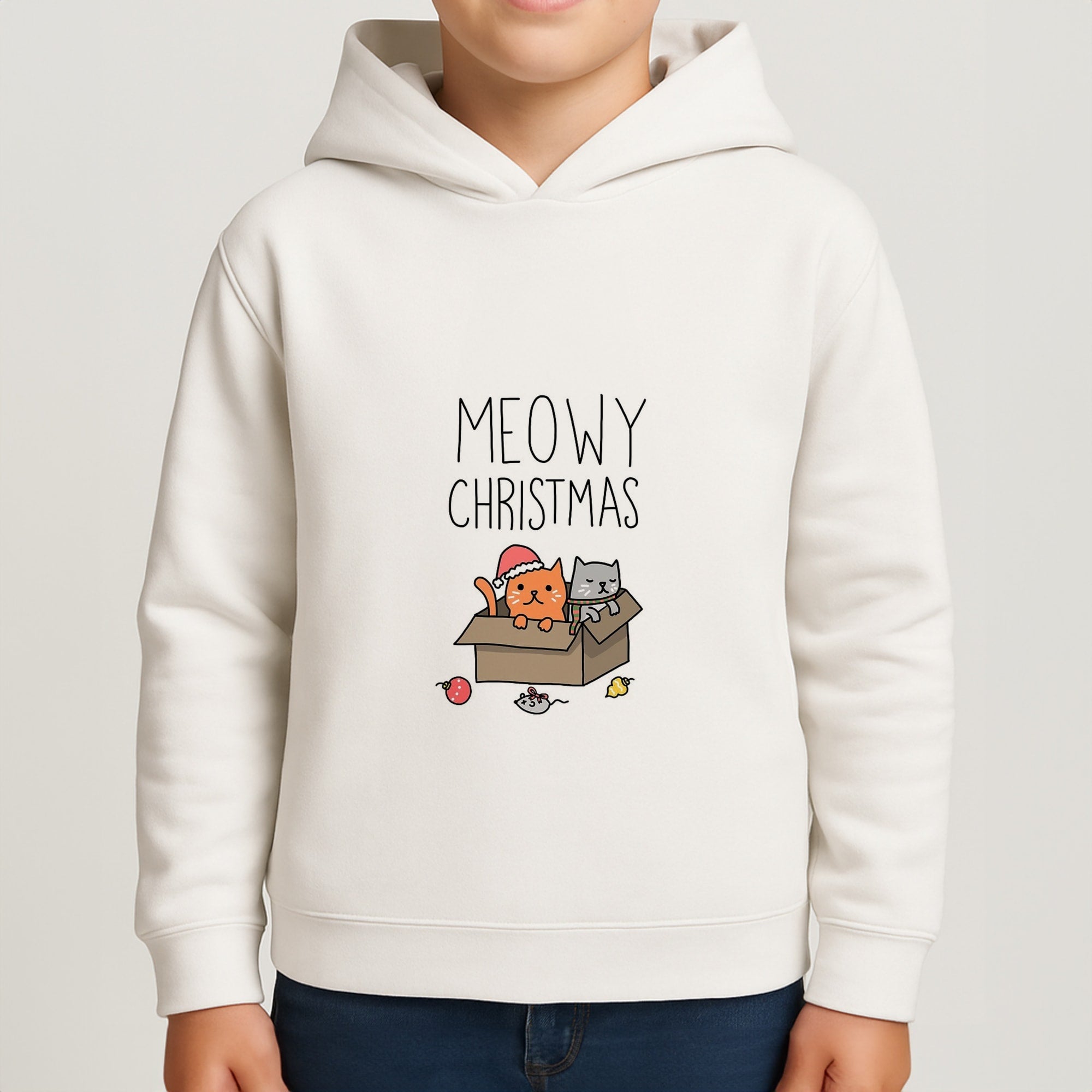 Meowy Christmas Boys Hoodie