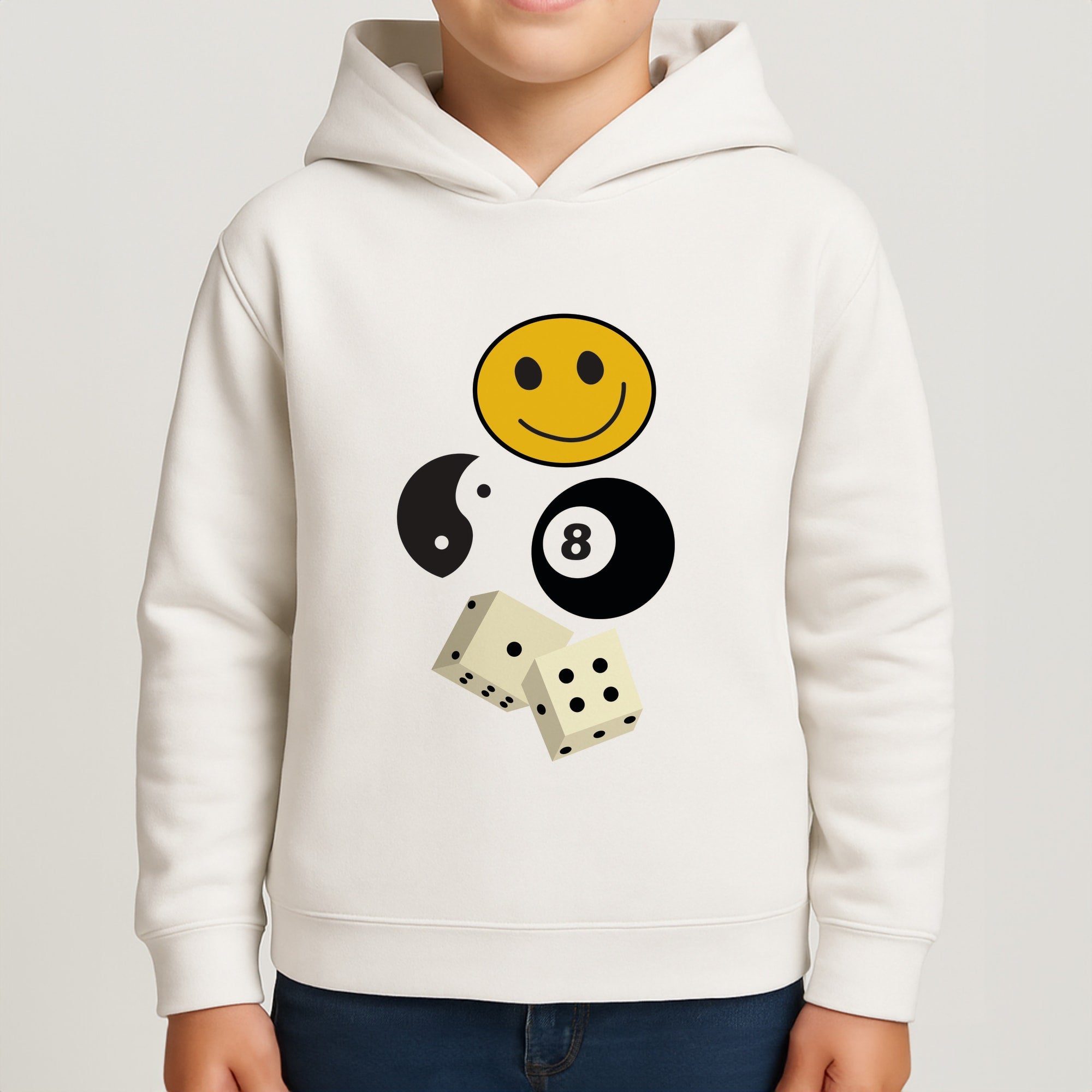 8 Ball Pattern - Skate Aesthetic Boys Hoodie
