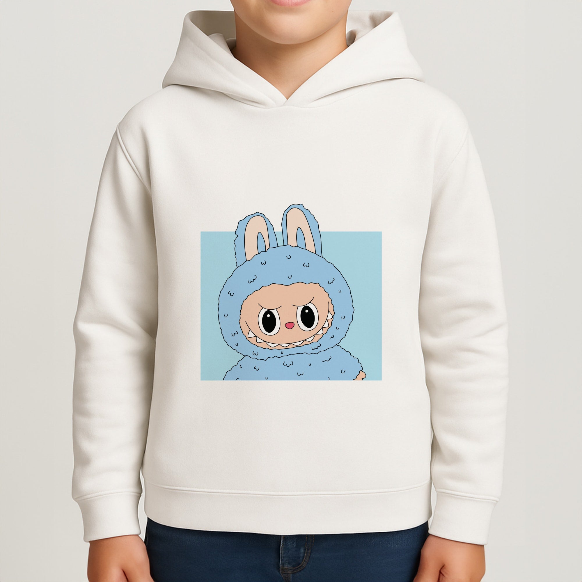 Cute Blue Notebook Monster Boys Hoodie