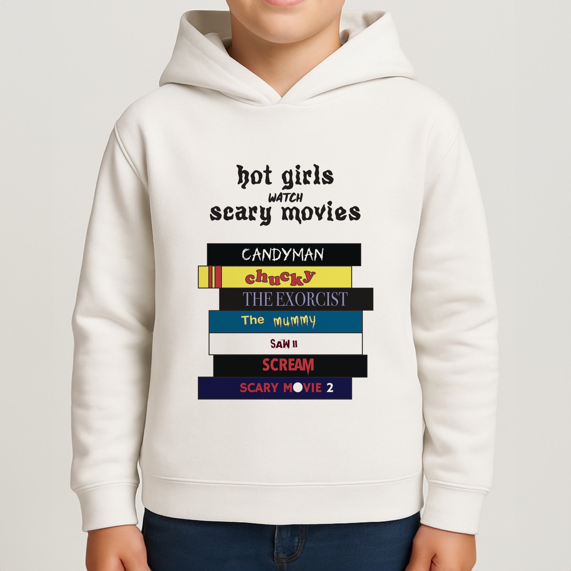 Hot Girls Watch Scary Movies Boys Hoodie