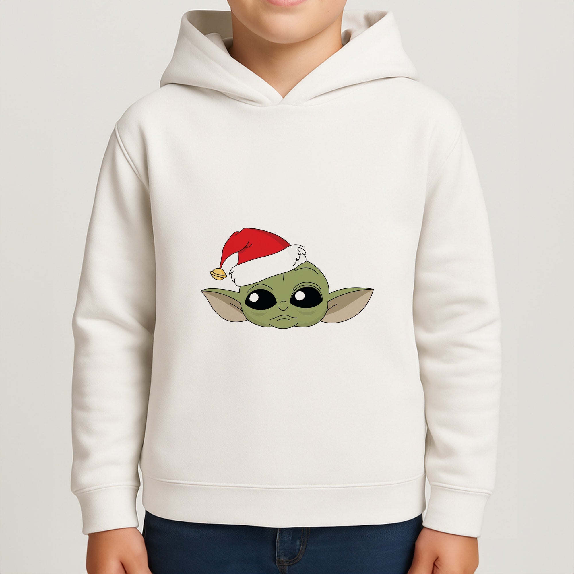 Baby Yoda Christmas Pattern Boys Hoodie