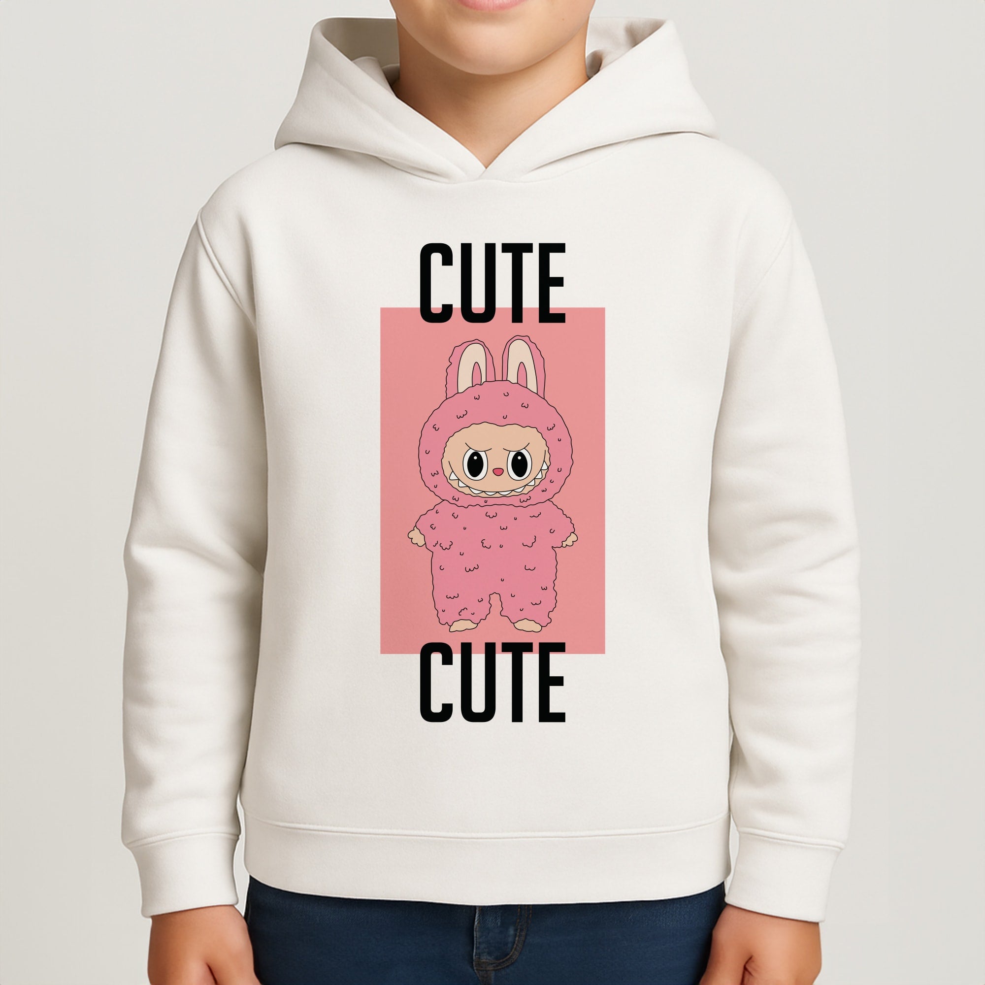 Cute Pink Monster Boys Hoodie
