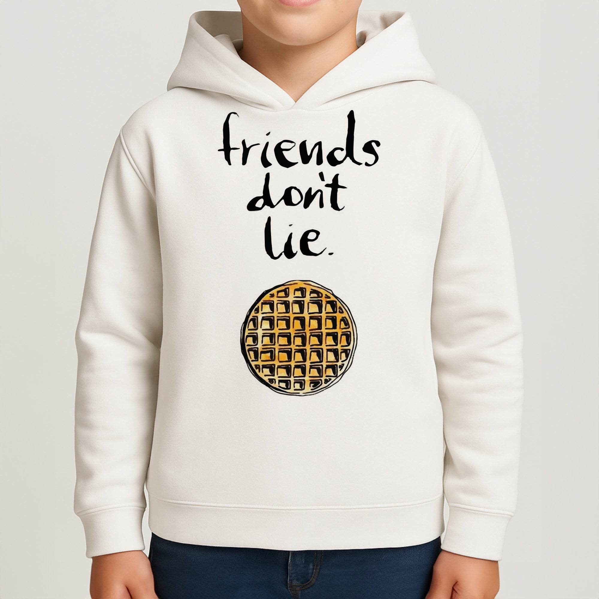 Friends Don't Lie Waffle Kids Hoodie