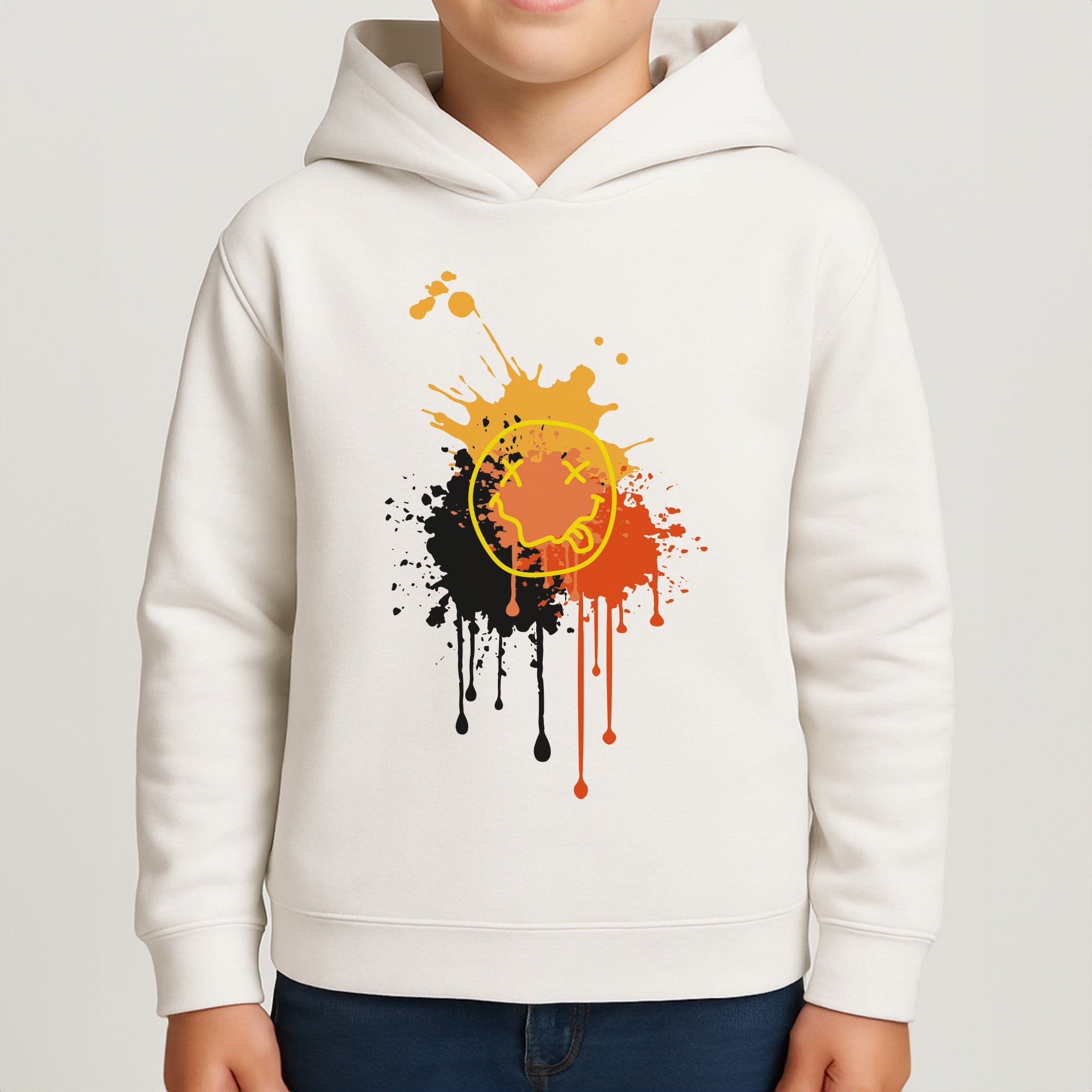 Orange Graffiti - Skate Aesthetic Boys Hoodie